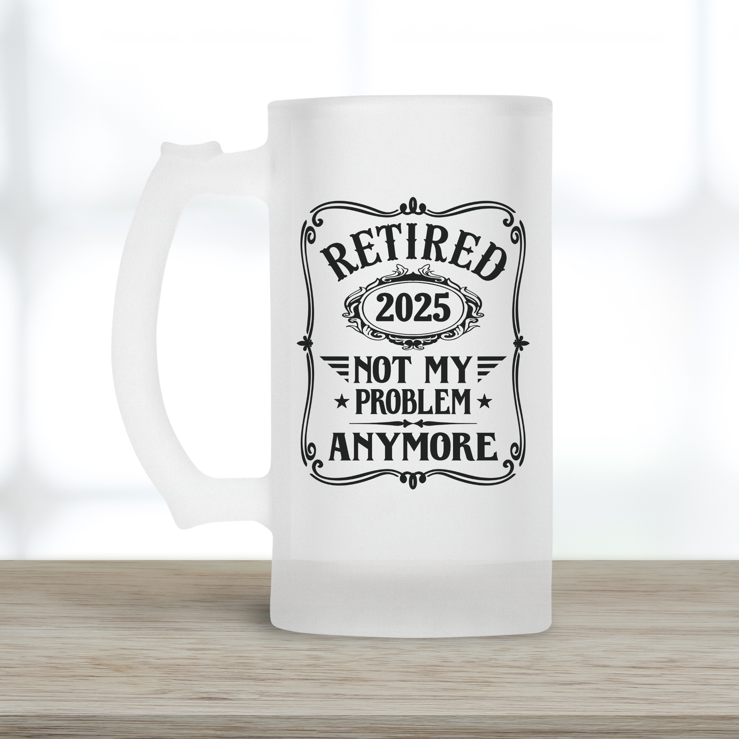 Personalised Retirement 16oz Beer Stein Glass