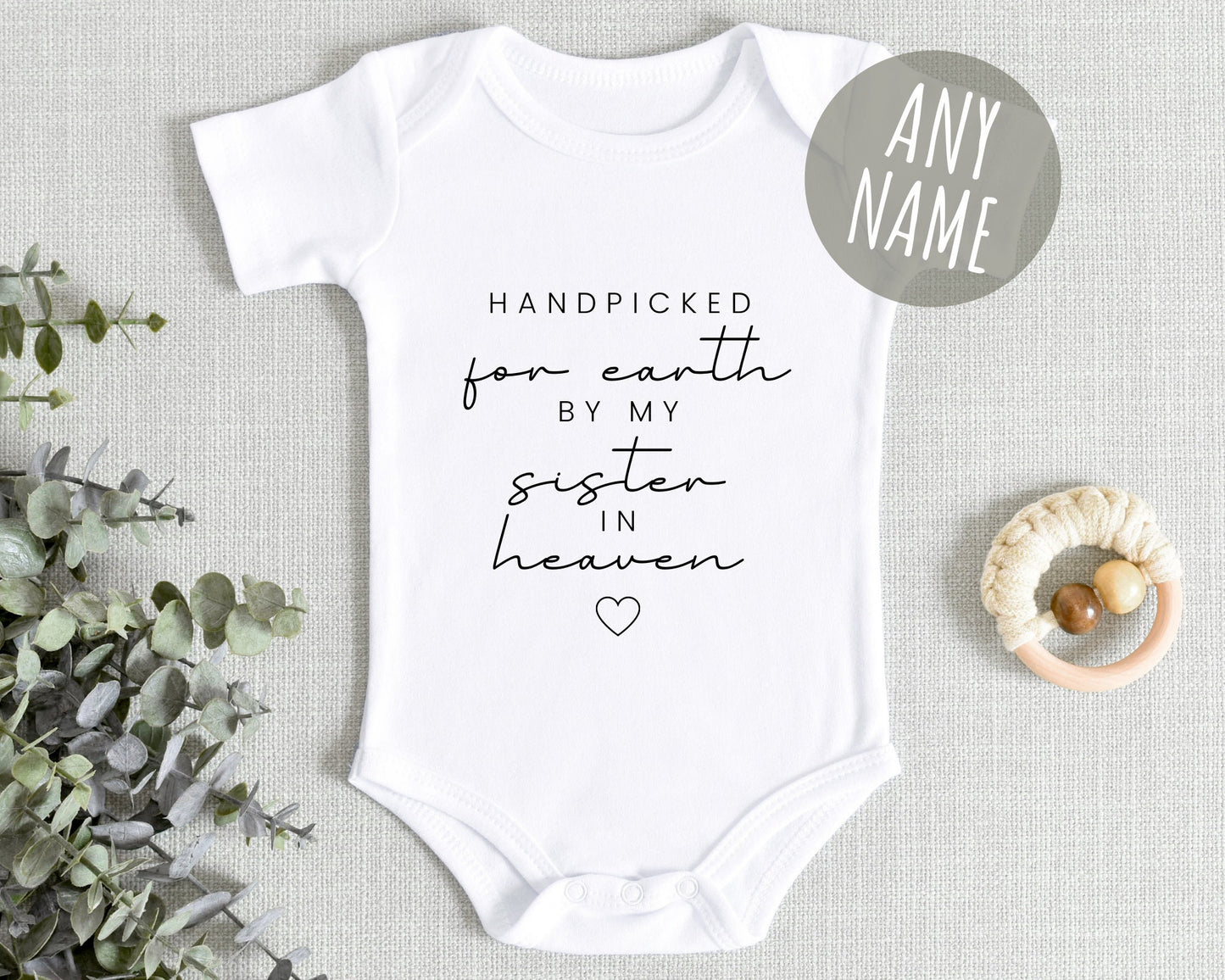 Handpicked For Earth Baby Vest Pregnancy Reveal Announcement Bodysuit Personalised Gift