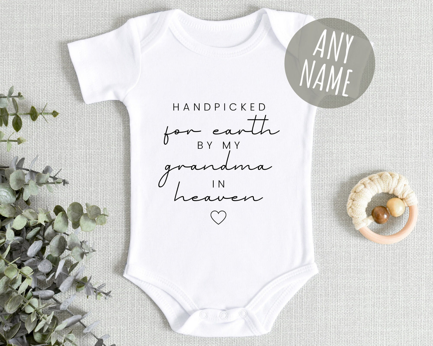 Handpicked For Earth Baby Vest Pregnancy Reveal Announcement Bodysuit Personalised Gift