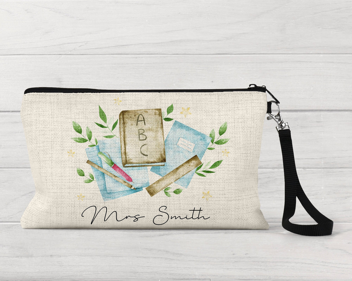 Personalised Teacher Pencil Case: Linen Back To School Gift