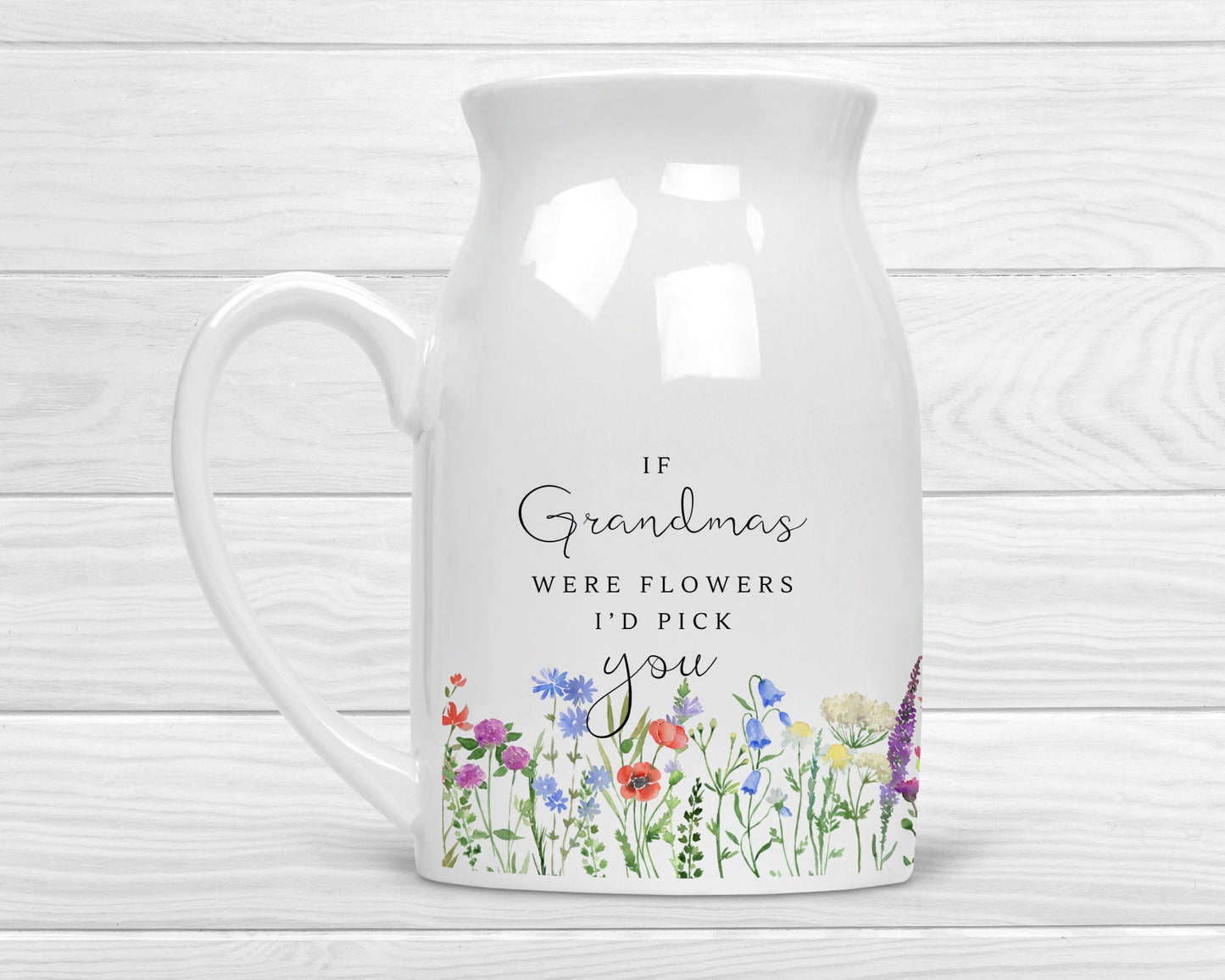 Personalised Vase Grandma Nanny Auntie Ceramic Flower Jug Mother's Day Gift