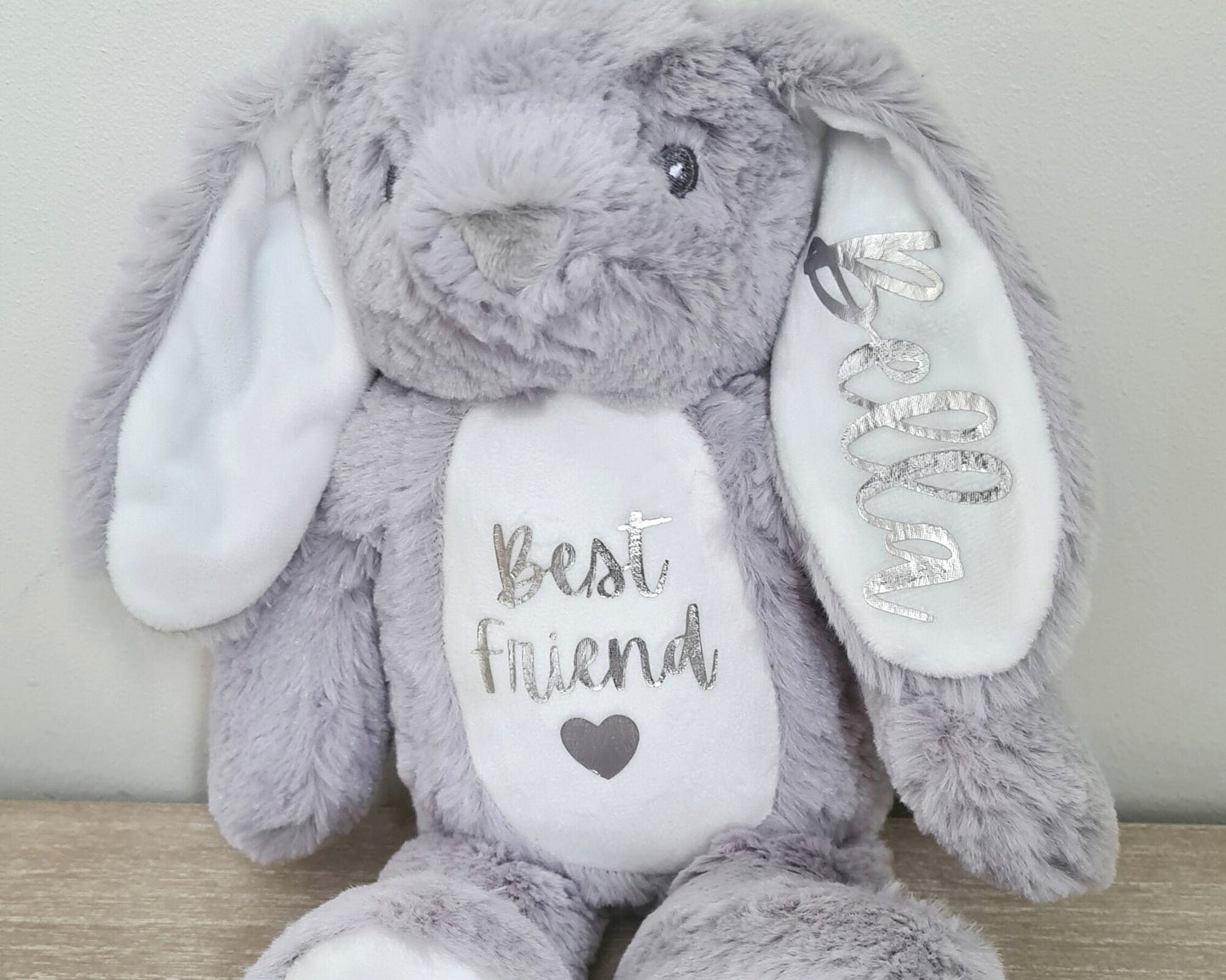 Best Friend Personalised Soft Toy Bunny Teddy Easter Gift Rose Gold Girls Baby Birthday Present