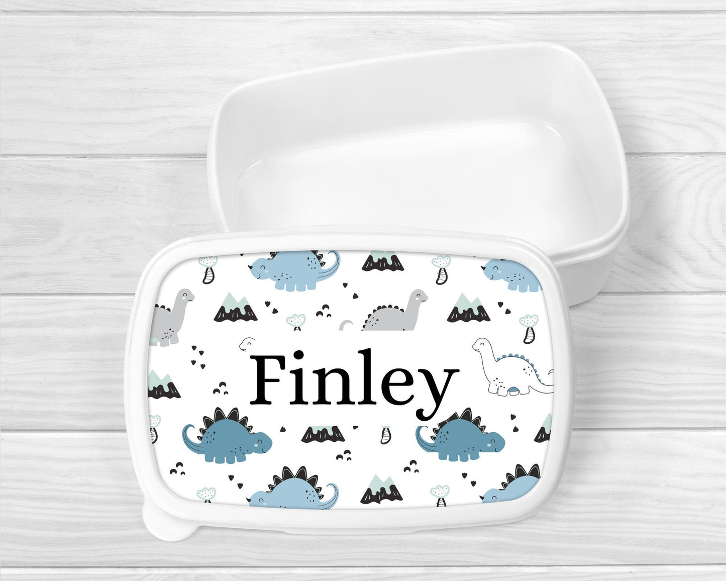 Personalised Lunch Snack Box Dinosaur Back To School Nursery Pot