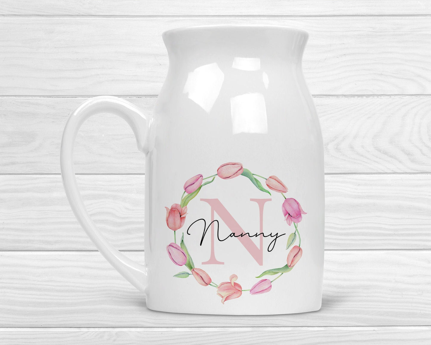 Personalised Vase Grandma Nanny Auntie Ceramic Flower Jug Mother's Day Gift