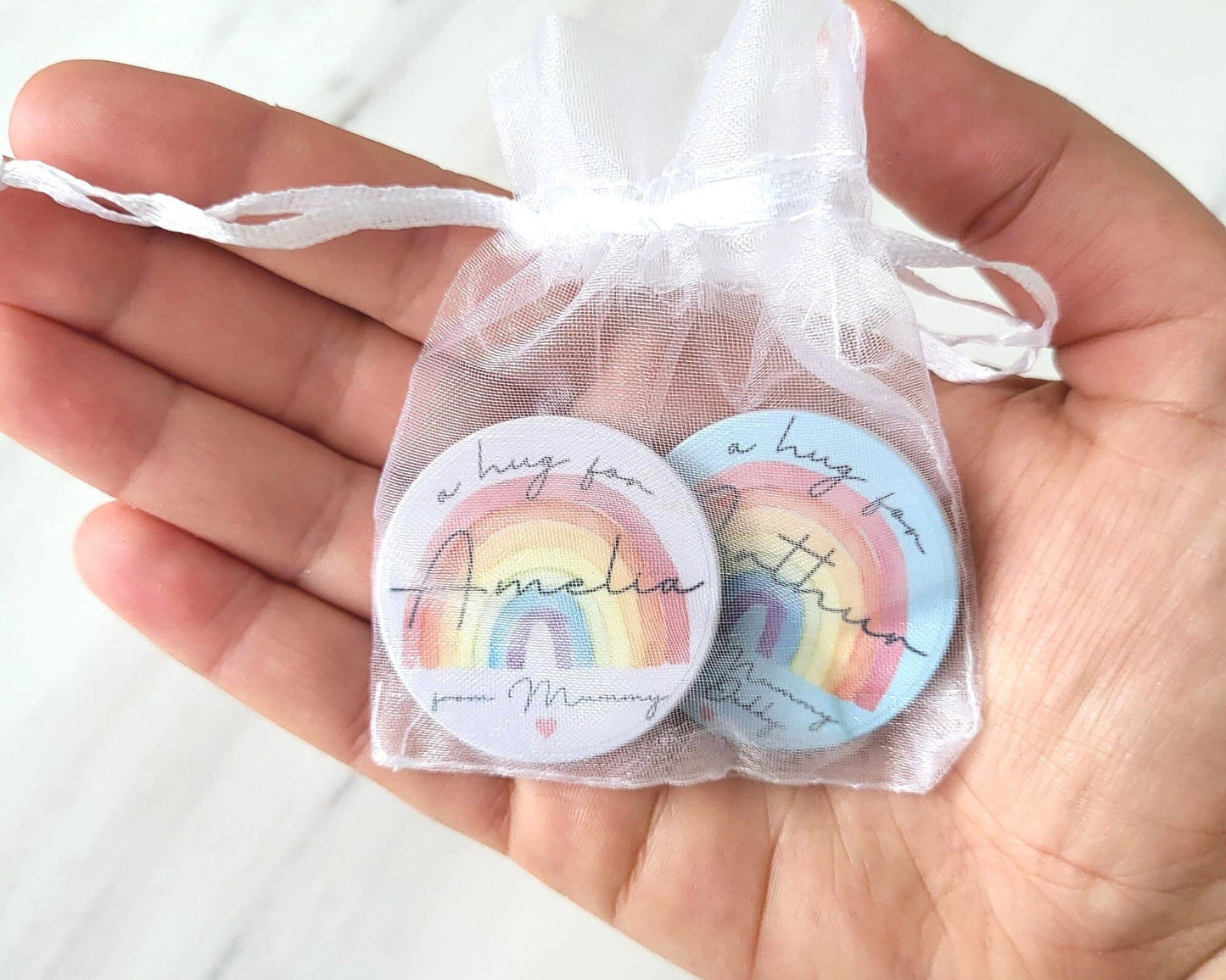 Back To School Hug In Pocket Brave Button Personalised Childrens Worry Anxiety Token Coin