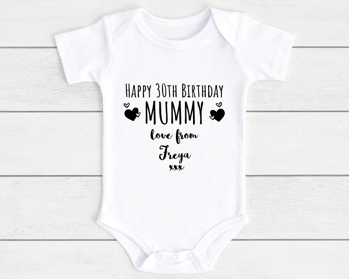 Happy Birthday Mummy Baby Vest Bodysuit Personalised New Mum Gift