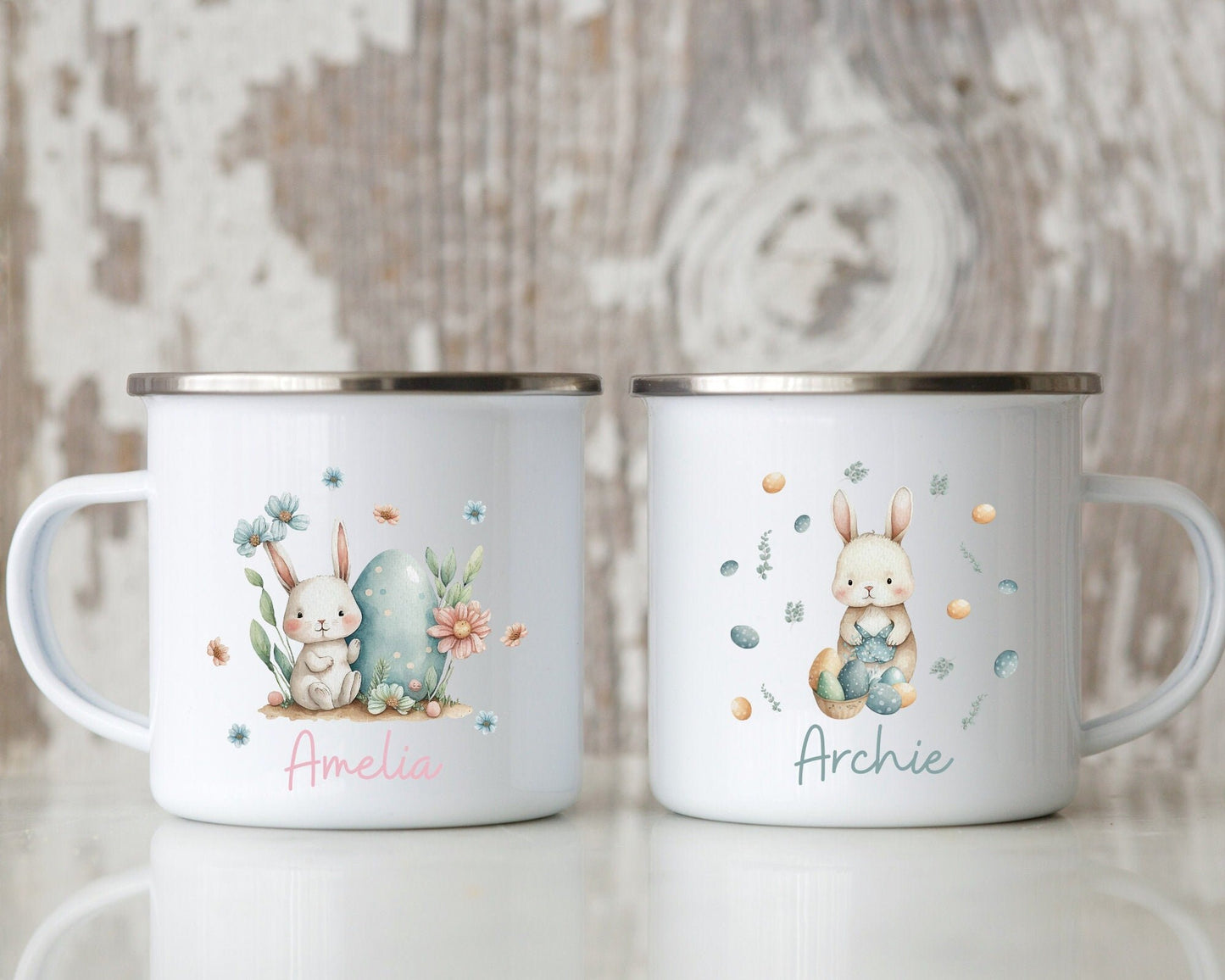 Personalised Easter Mug Children's Enamel Kids Cup Gift