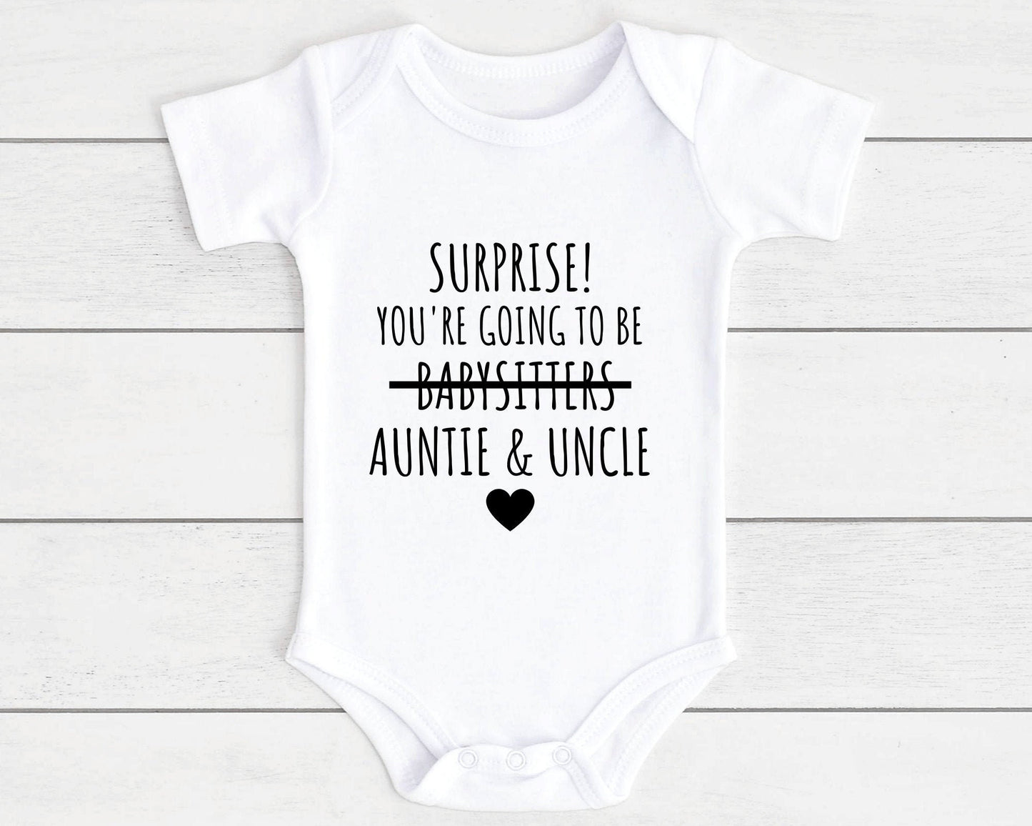 Pregnancy Reveal Baby Vest Auntie & Uncle Bodysuit Personalised Babygrow Newborn Funny Announcement Gift