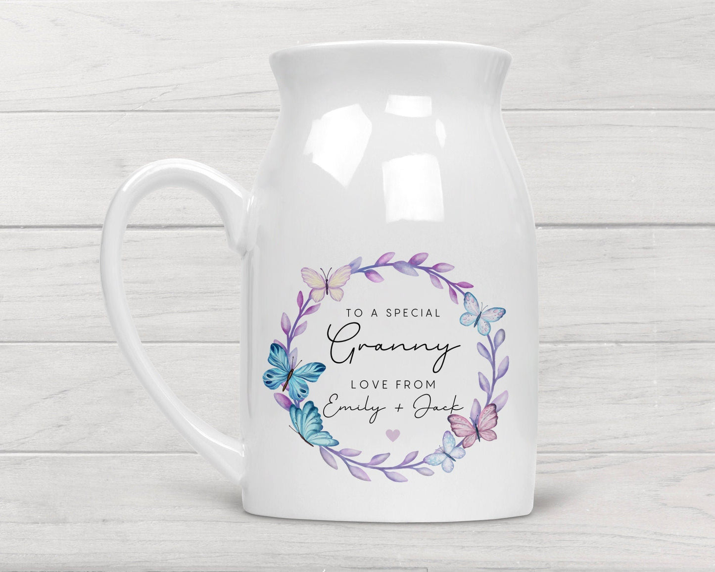 Personalised Vase Grandma Nanny Auntie Ceramic Flower Jug Gift