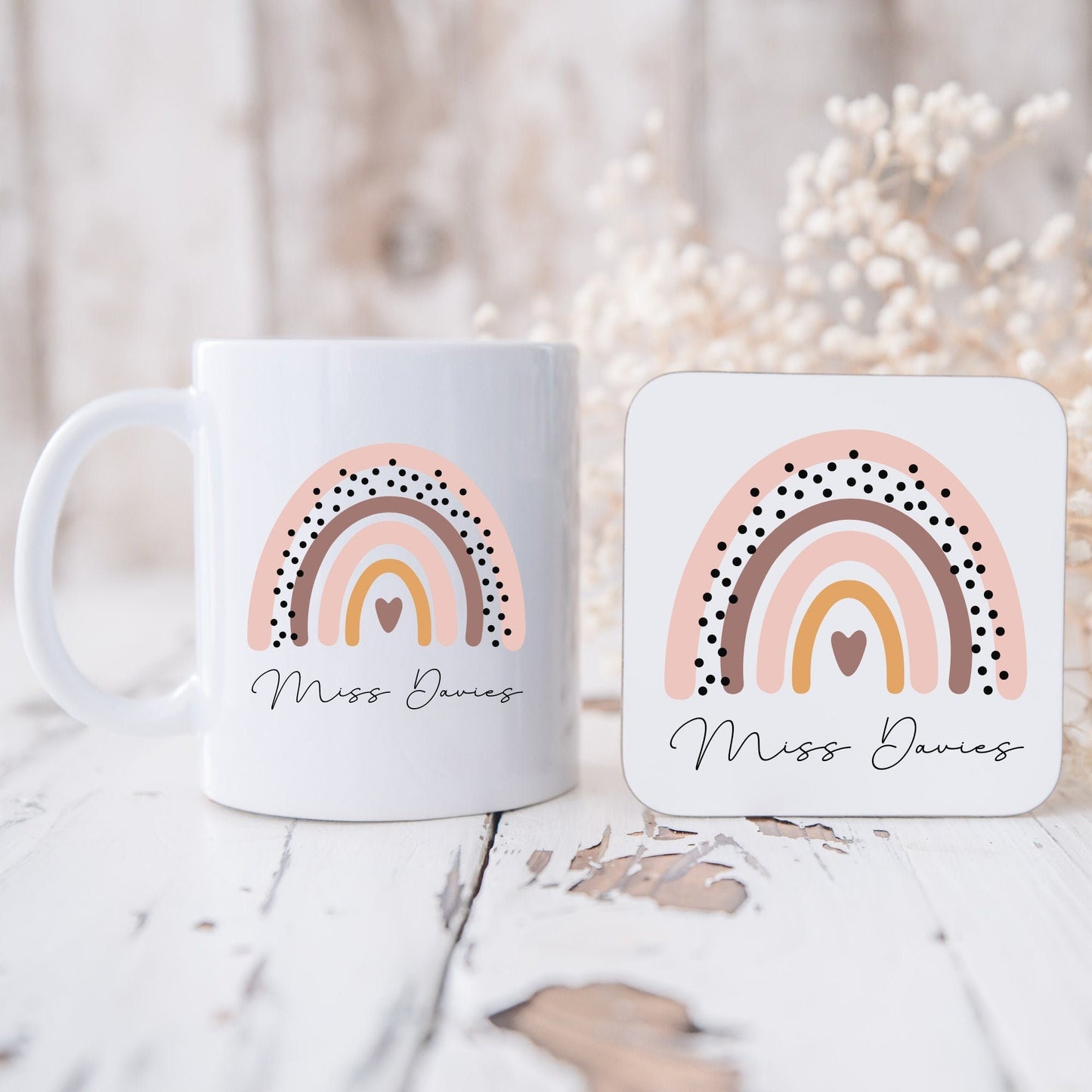 Personalised Teacher Mug & Coaster Set: End of Term Gift