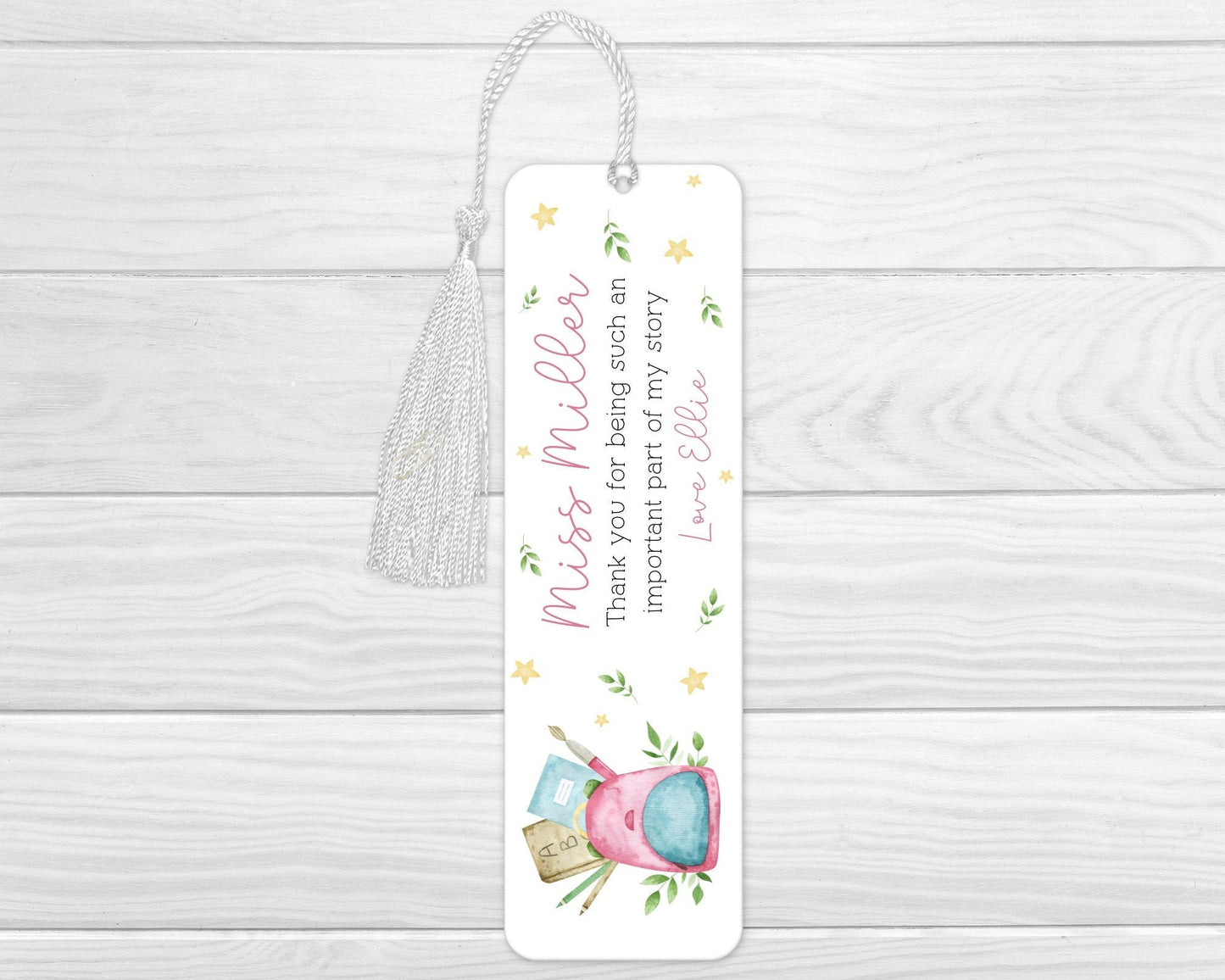 Personalised Teacher Bookmark Gift End Of Term Thank you Present