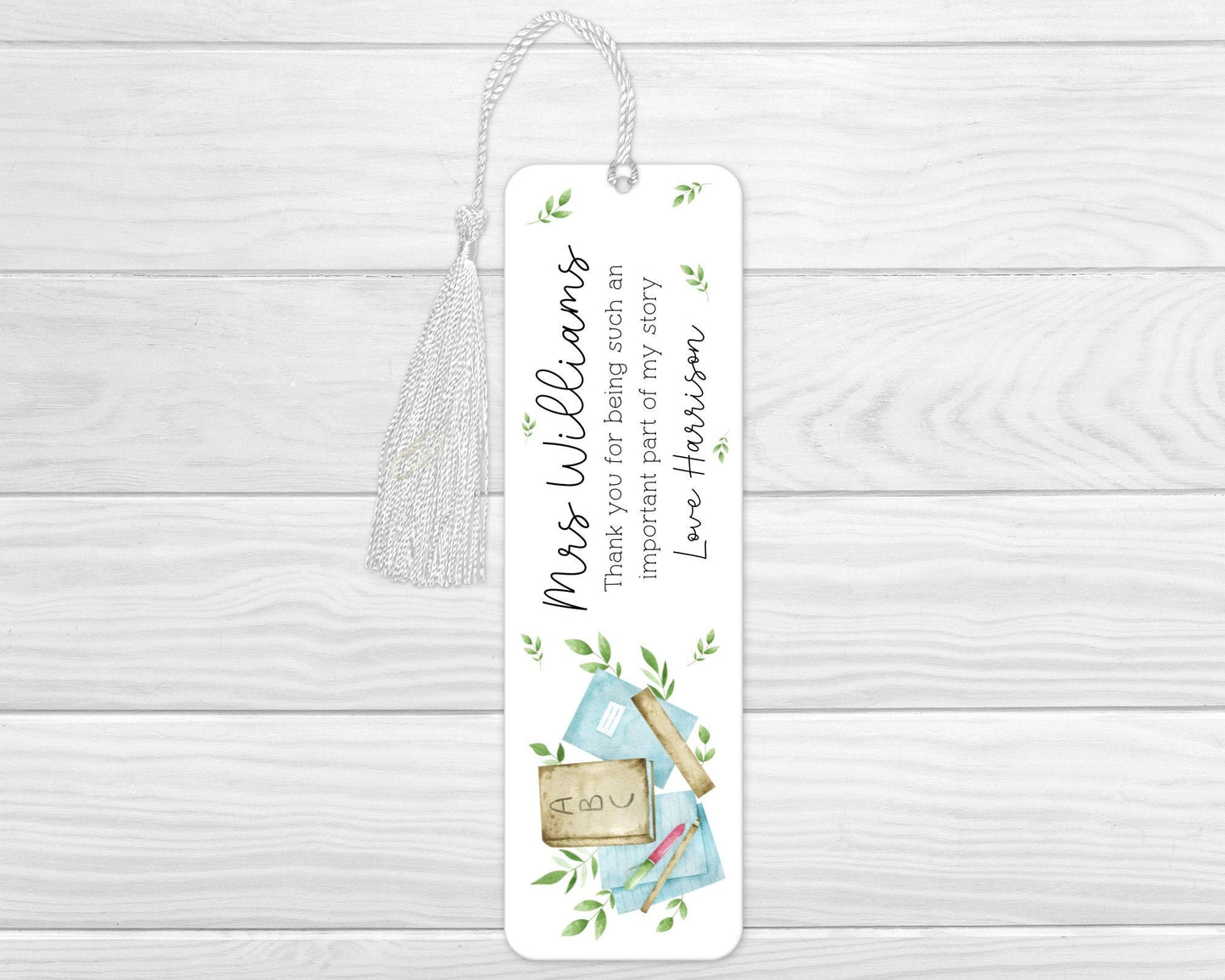 Personalised Teacher Bookmark Gift End Of Term Thank you Present