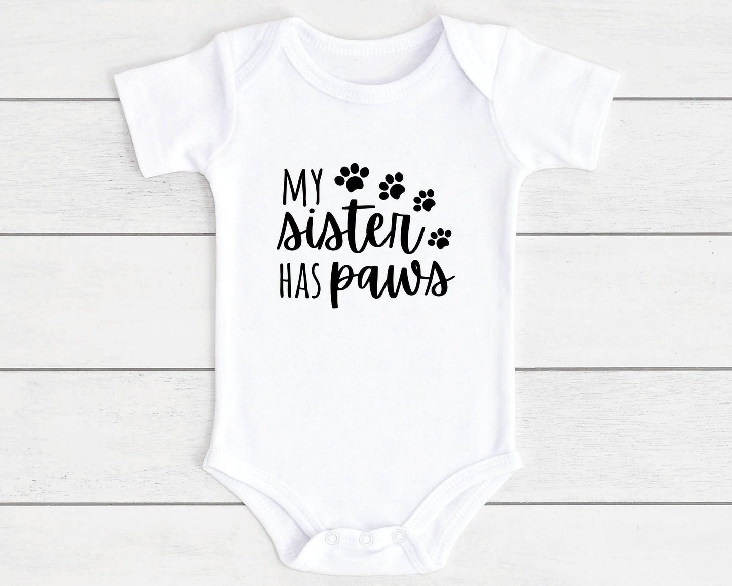 My Brother Sister Has Paws Pet Dog Baby Vest Cat Funny Newborn Baby Shower Gift