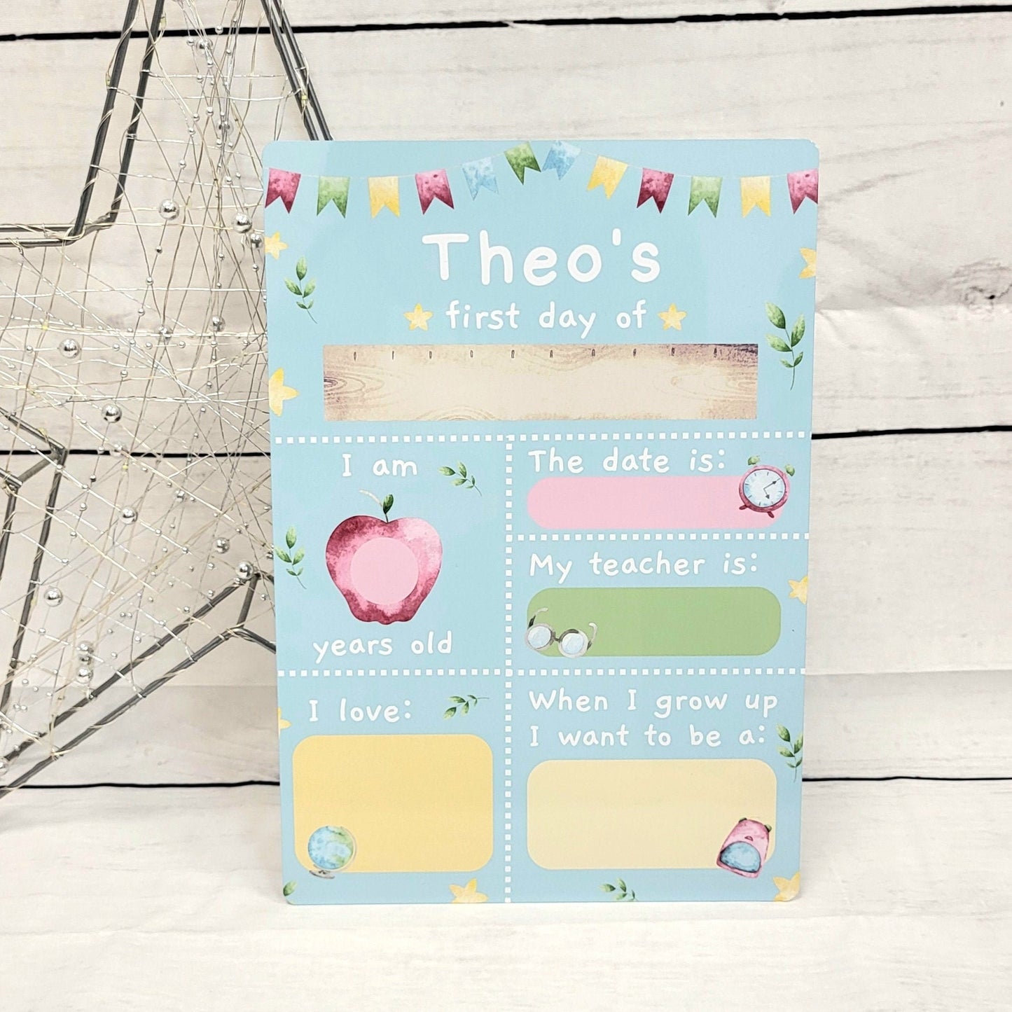 First Day Of School Sign Personalised Reception Back To School Wipeable Board