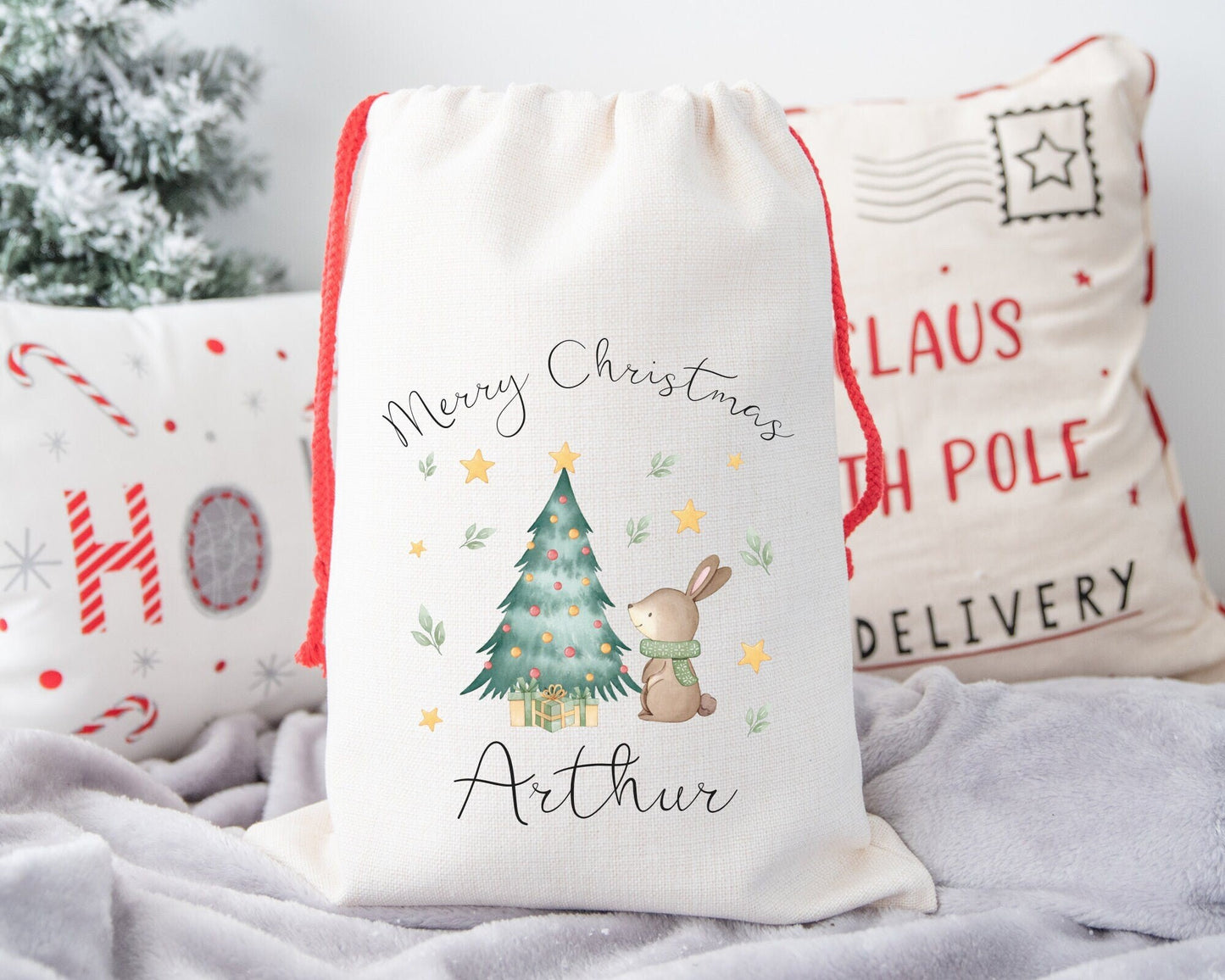 Personalised Christmas Sack Childrens Family Xmas Bag