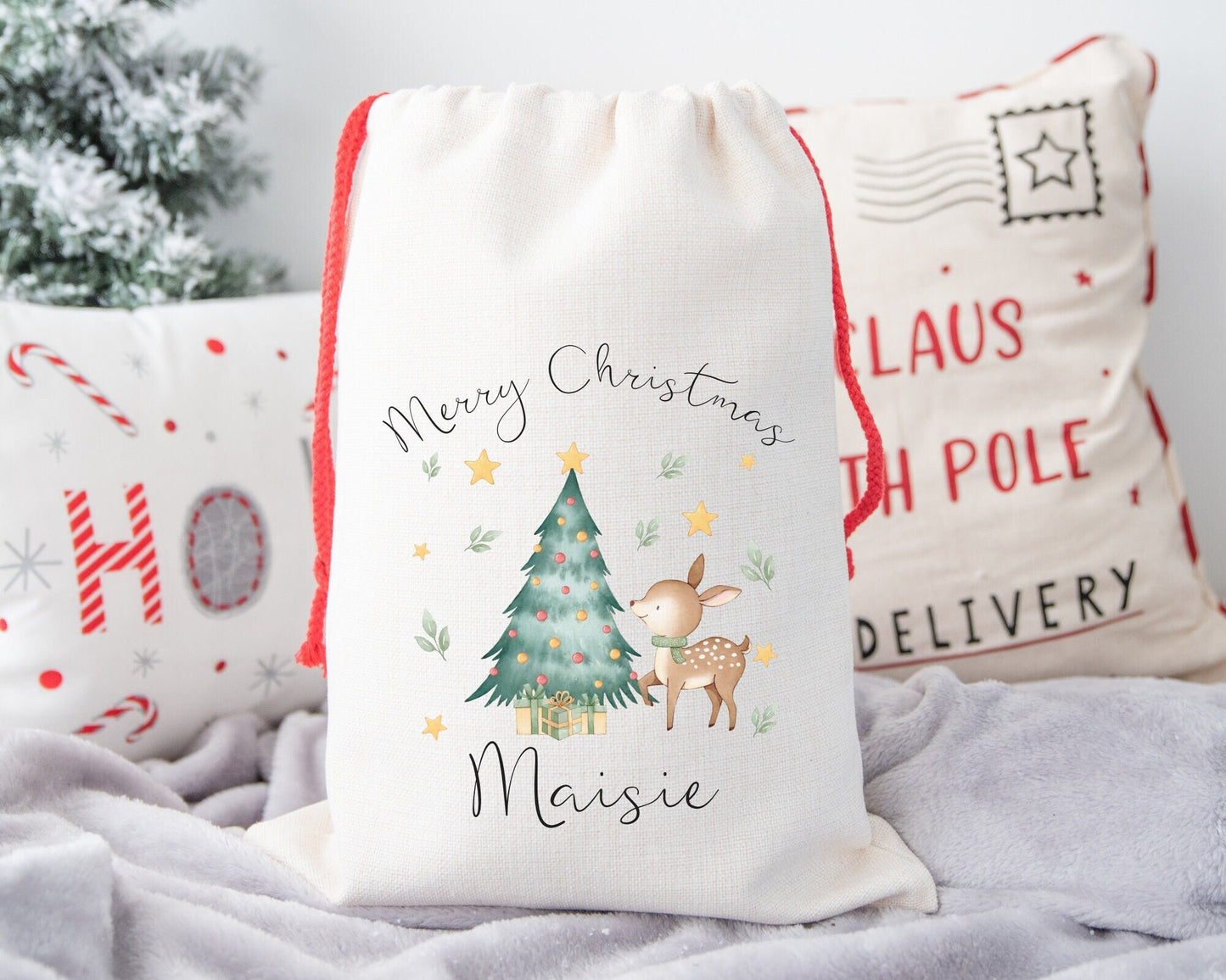 Personalised Christmas Sack Childrens Family Xmas Bag