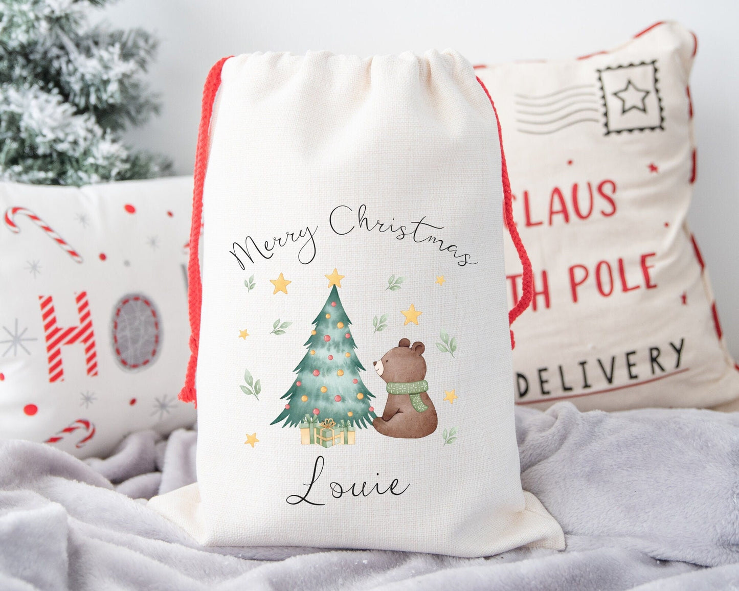 Personalised Christmas Sack Childrens Family Xmas Bag