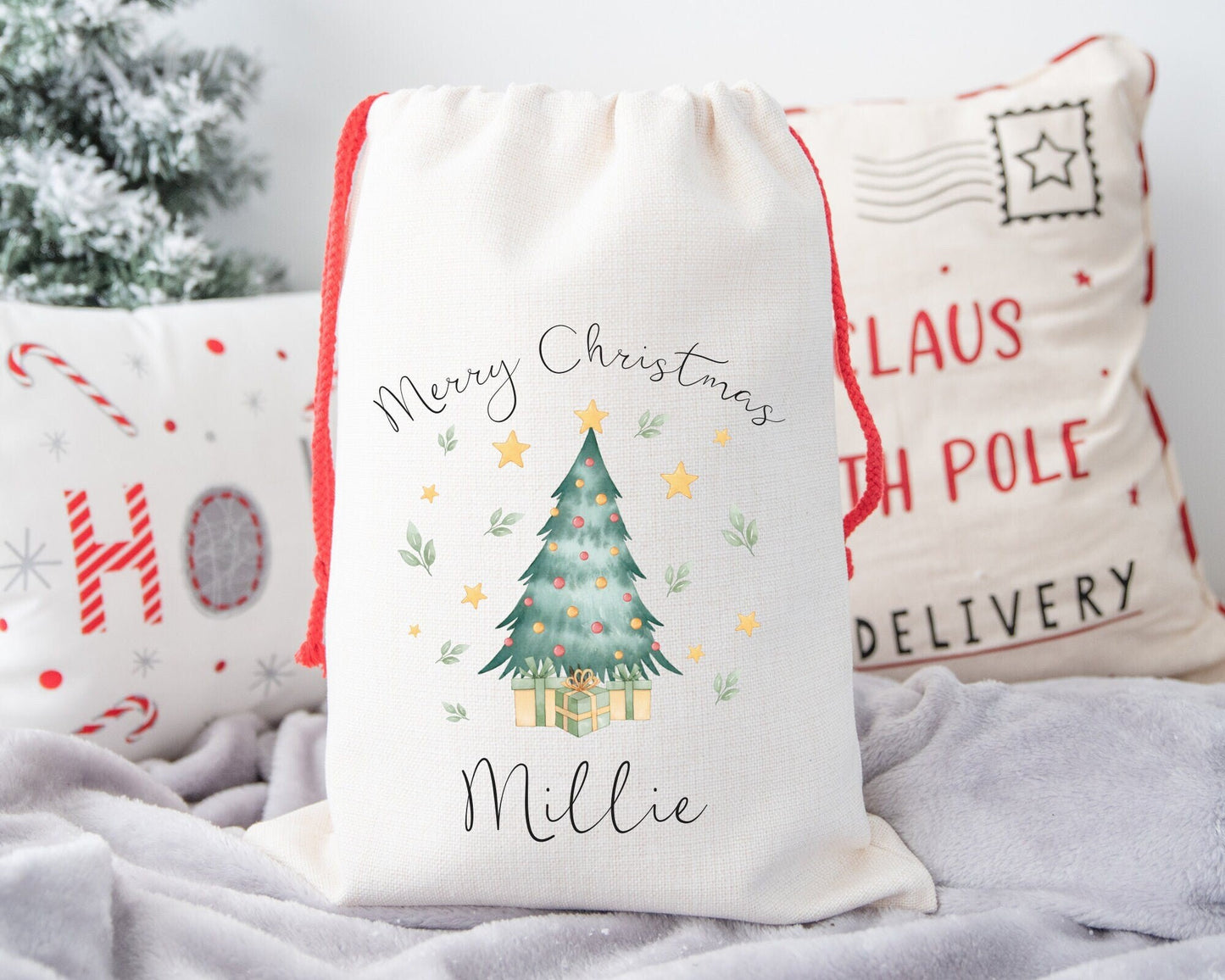 Personalised Christmas Sack Childrens Family Xmas Bag