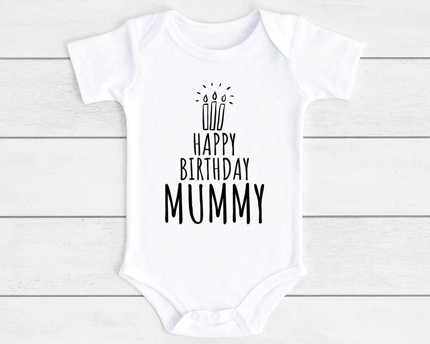 Happy Birthday Baby Vest Bodysuit Babygrow Gift For Daddy Nanny Auntie Etc