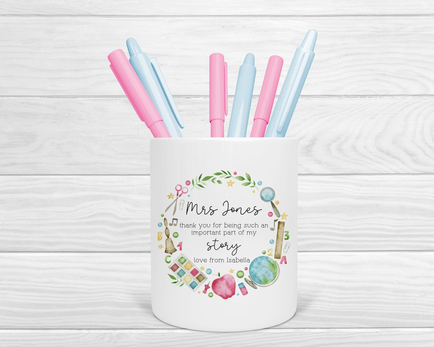 Personalised Pencil Pot Teacher Gift End Of Term Thank You Present
