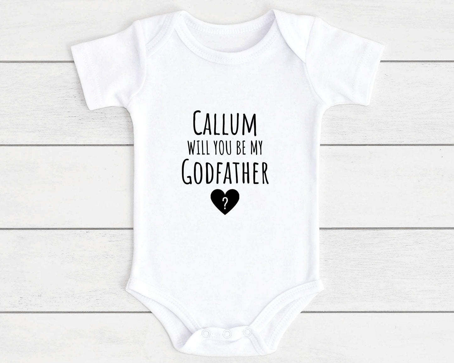 Personalised Will You Be My Godfather Baby Vest Bodysuit Godparent Gift