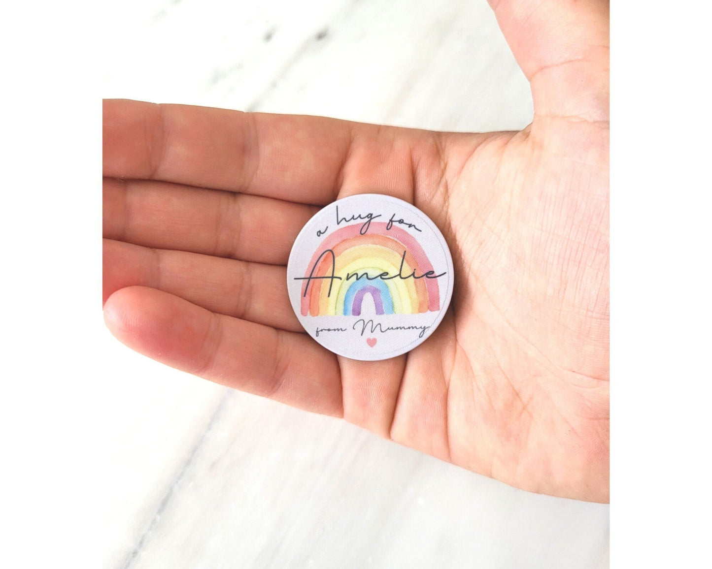 Back To School Hug In Pocket Brave Button Personalised Childrens Worry Anxiety Token Coin