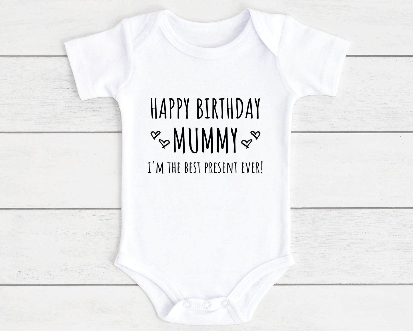 Happy Birthday Baby Vest Bodysuit Babygrow Gift For Daddy Nanny Auntie Etc