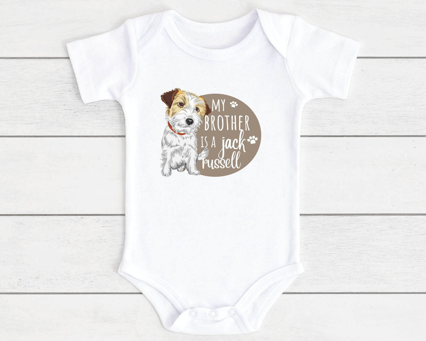 Jack Russell Baby Vest Dog Babygrow Bodysuit Pet Gift