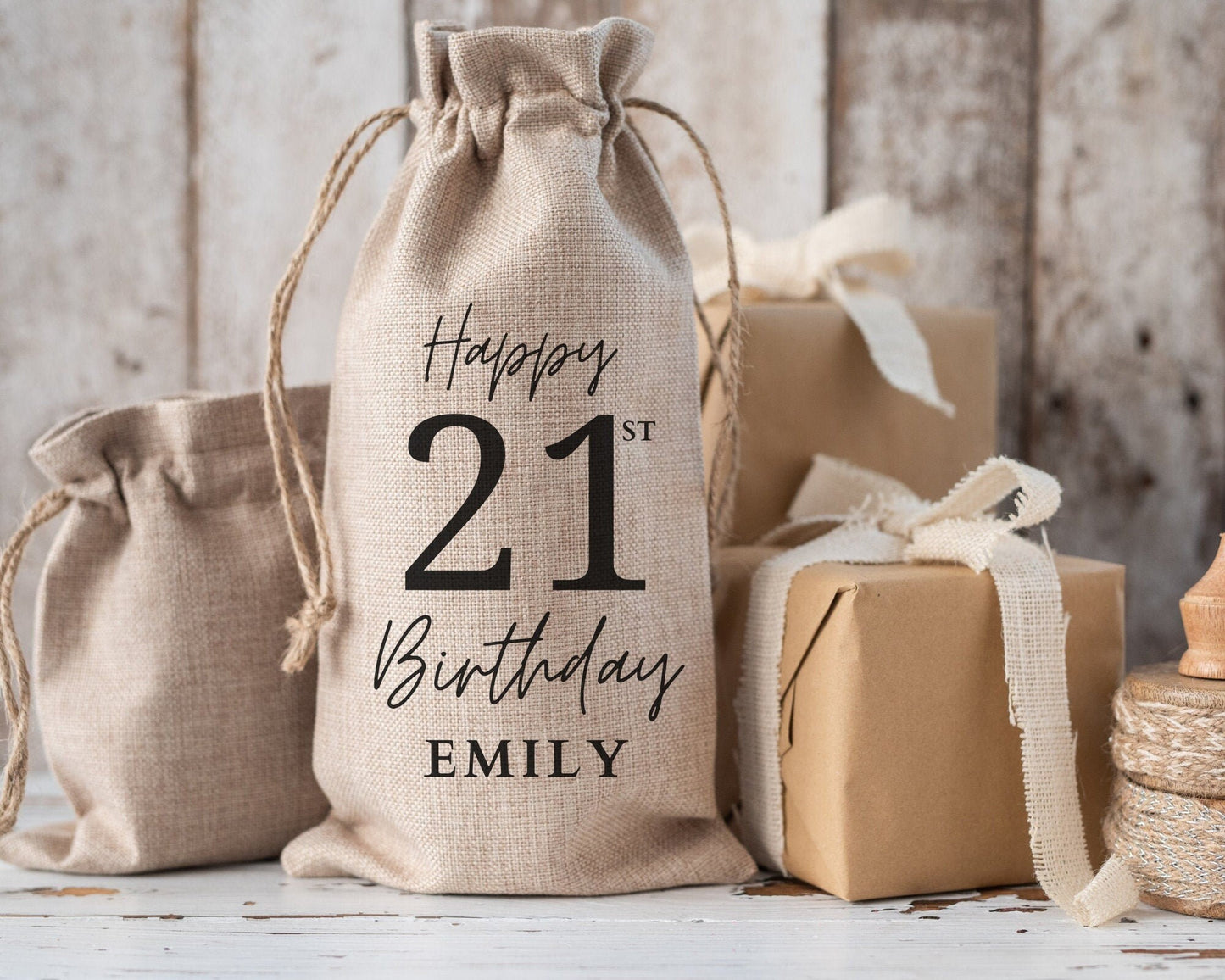 21st Birthday Personalised Wine Bottle Gift Bag Drinks Gift