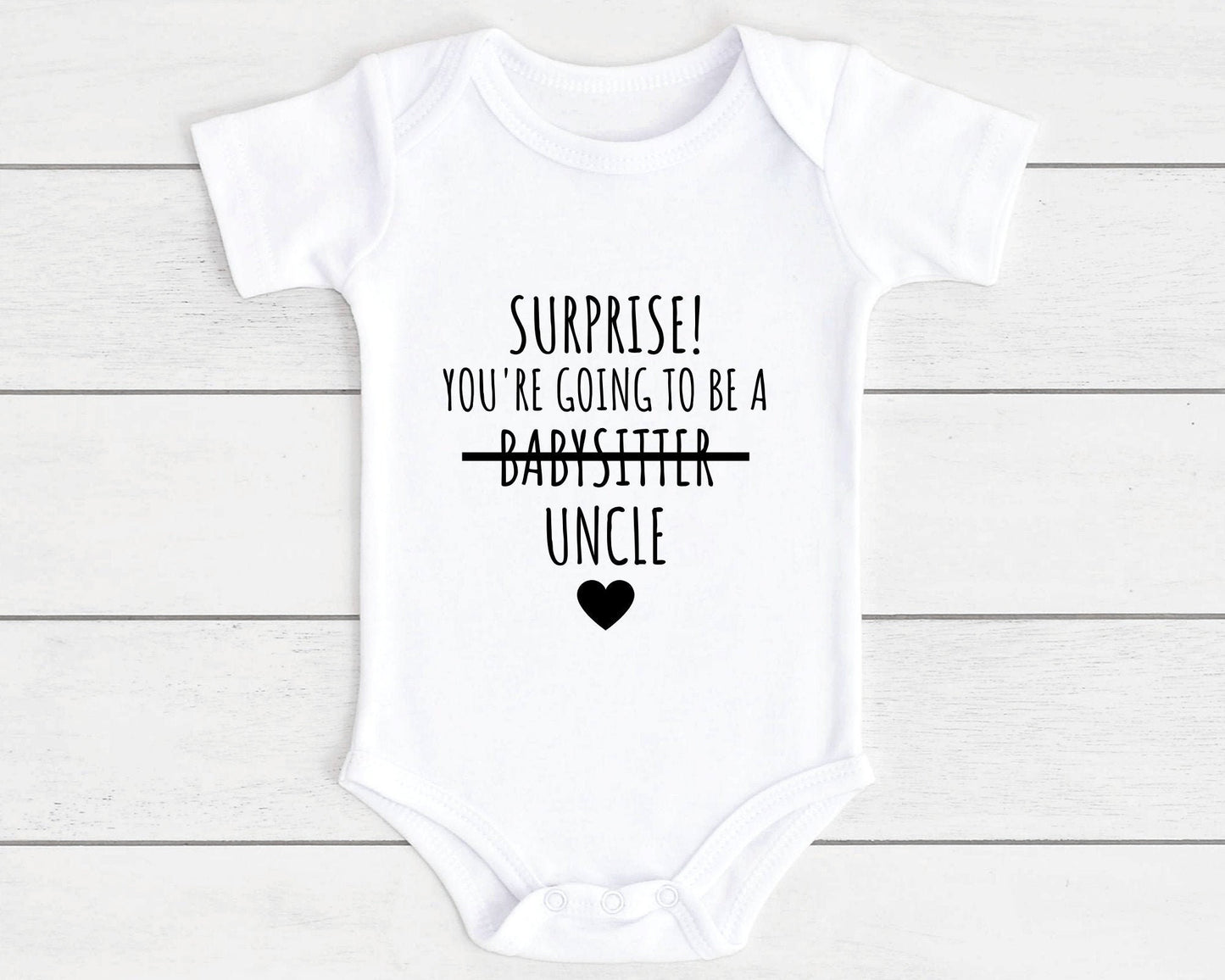 Pregnancy Reveal Baby Vest Uncle Bodysuit Personalised Babygrow Newborn Funny Announcement Gift