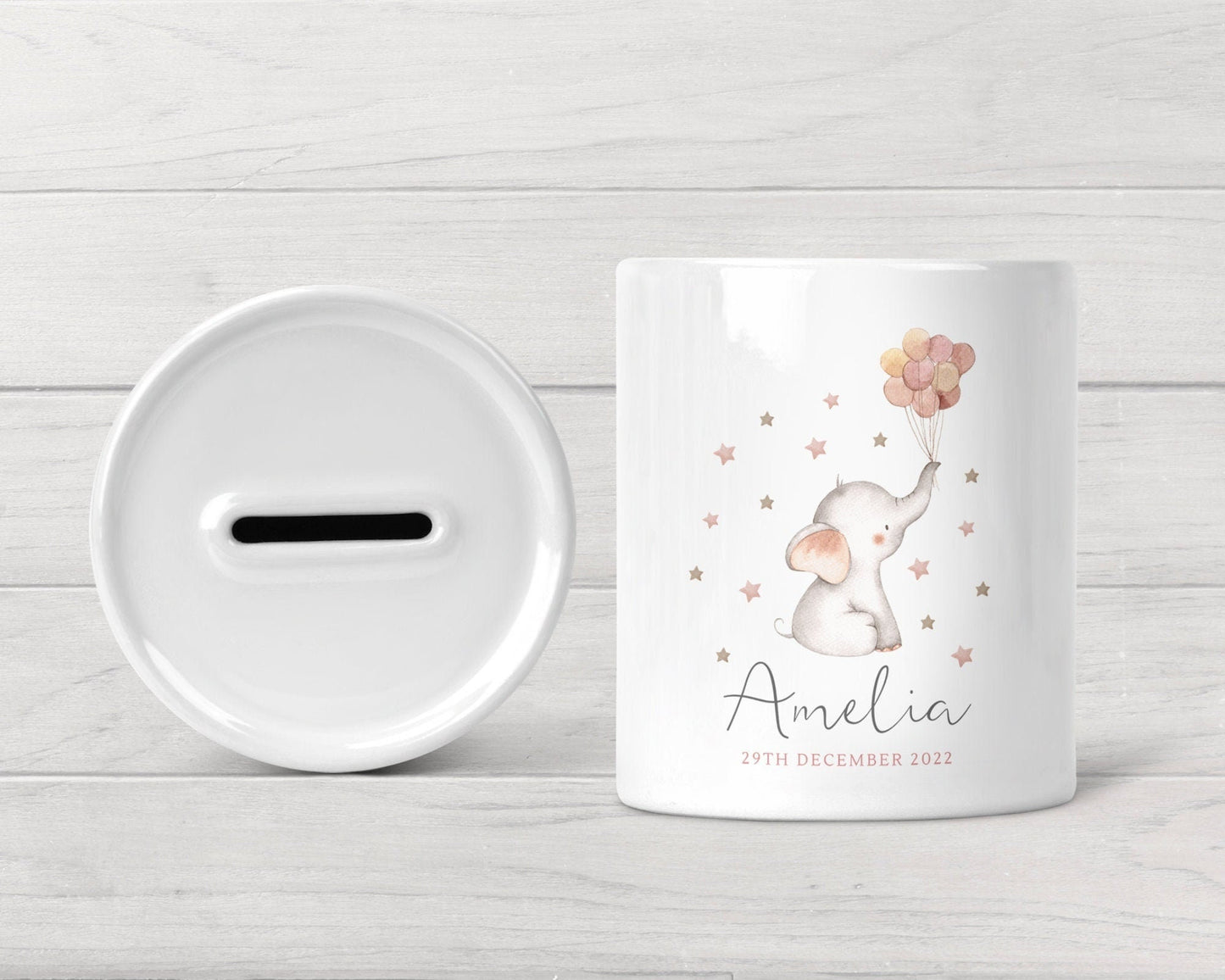 Personalised Money Box Baby Keepsake Girls Piggy Bank Newborn Gift