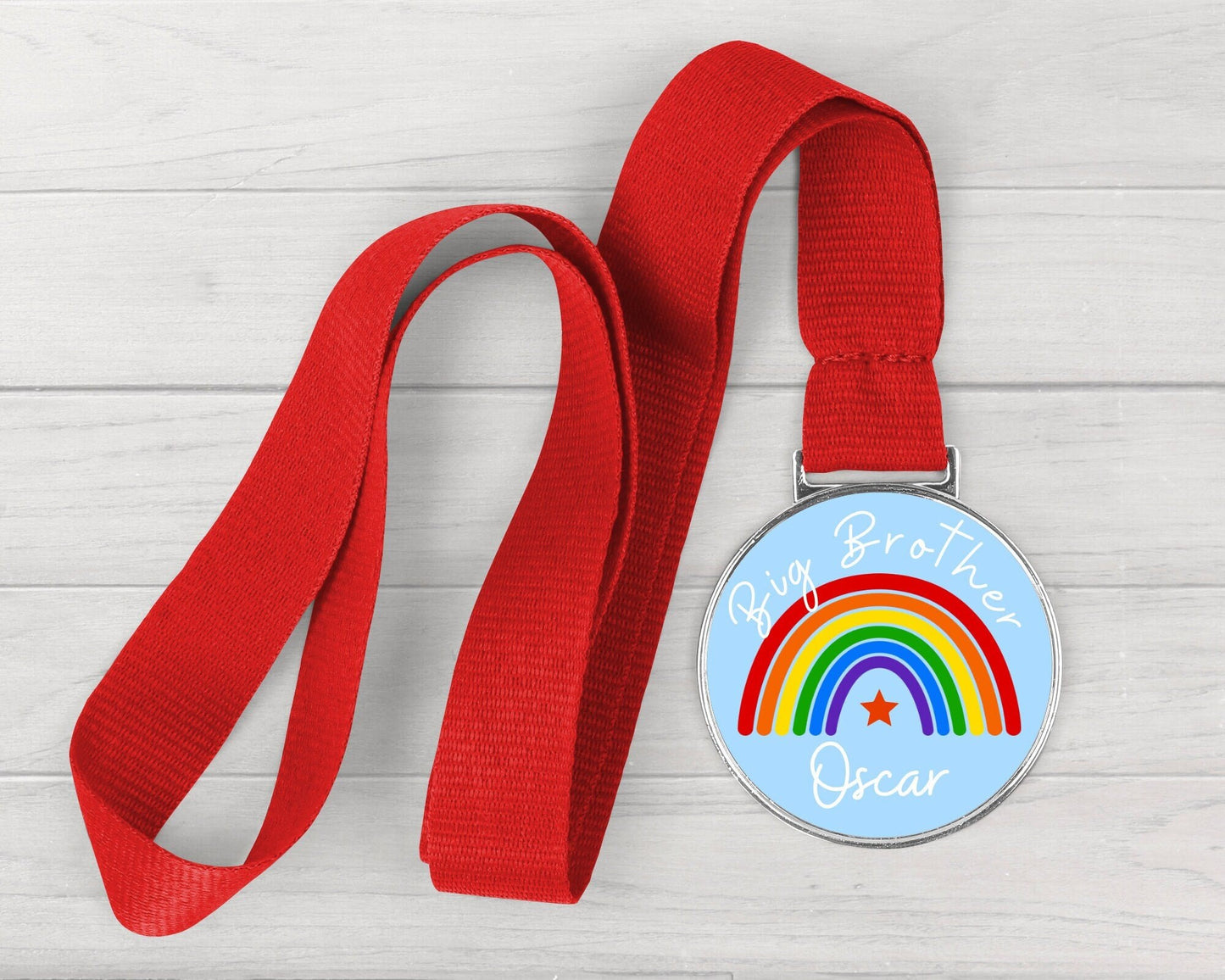 Big Sister/Brother Medal Personalised Sibling Announcement Gift