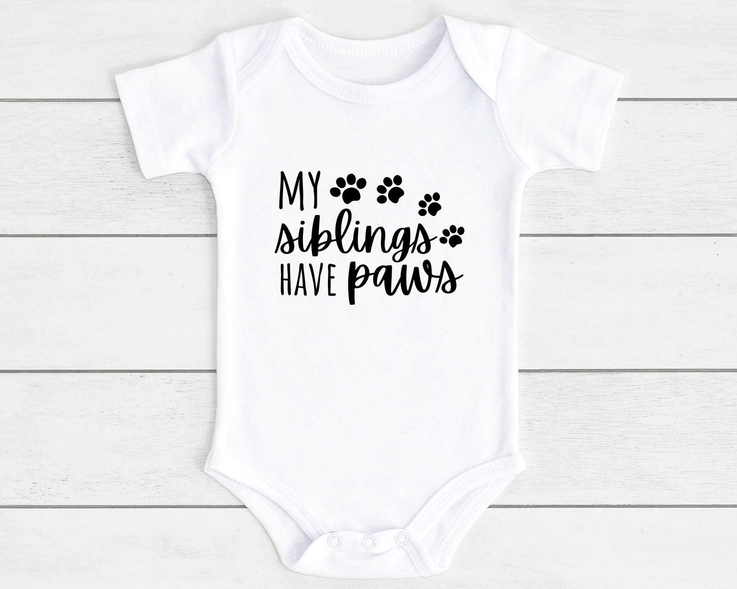 My Brother Sister Has Paws Pet Dog Baby Vest Cat Funny Newborn Baby Shower Gift