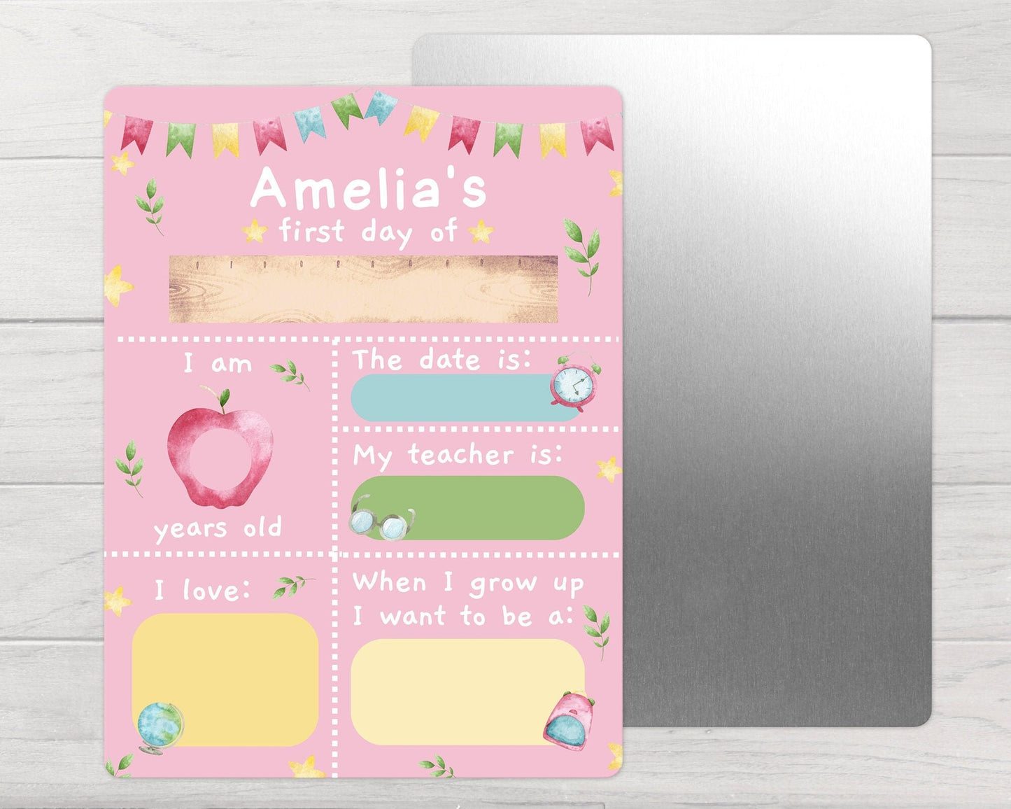 First Day Of School Sign Personalised Reception Back To School Wipeable Board