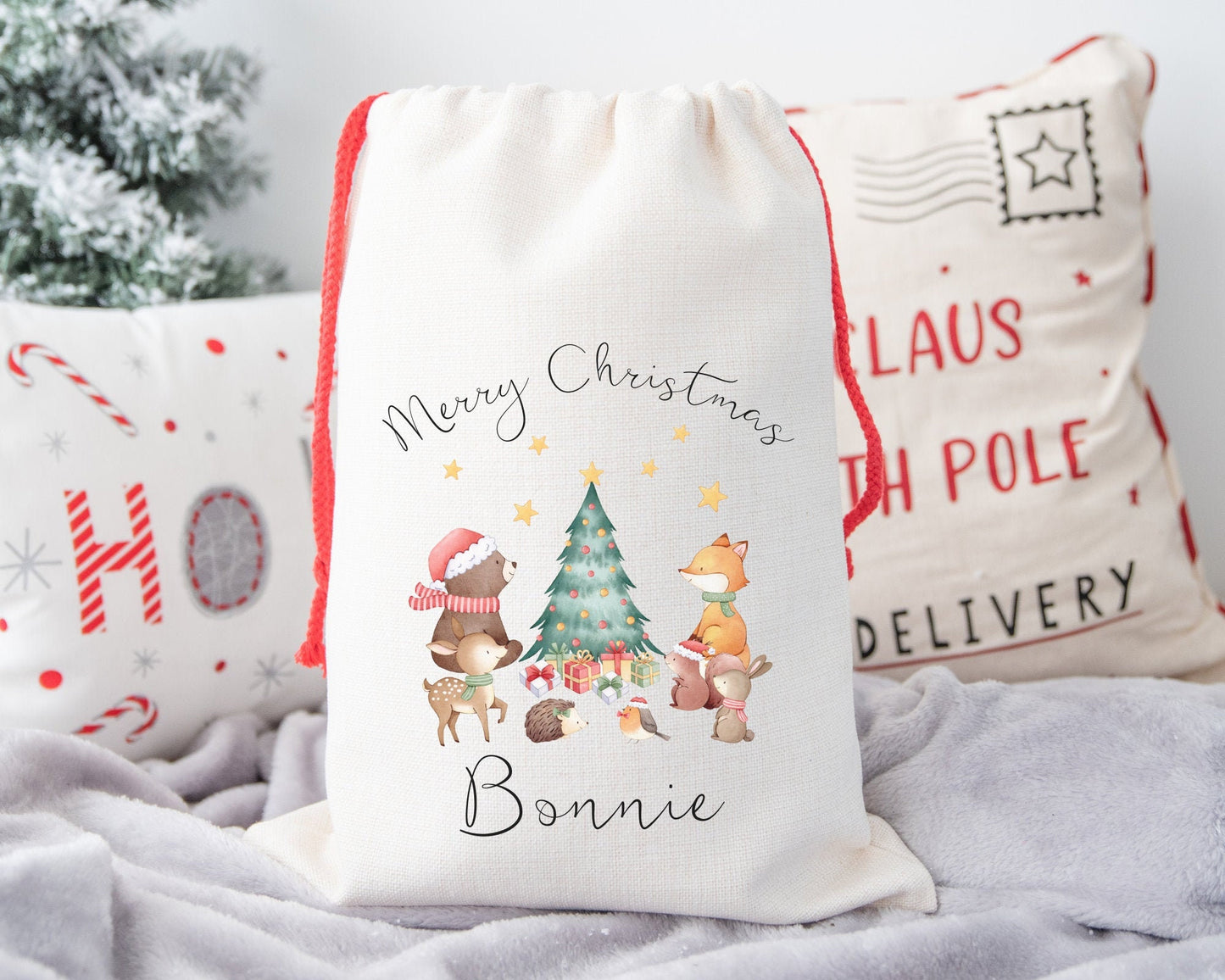 Personalised Christmas Sack Childrens Family Xmas Bag