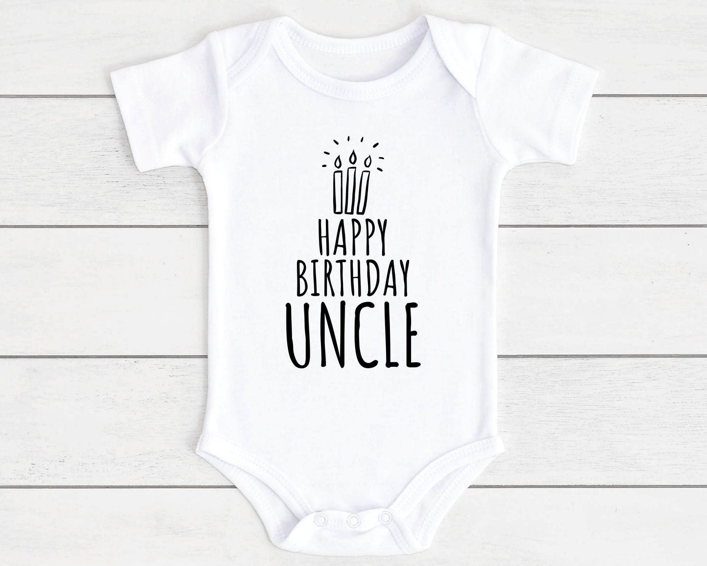Happy Birthday Baby Vest Bodysuit Babygrow Gift For Daddy Nanny Auntie Etc
