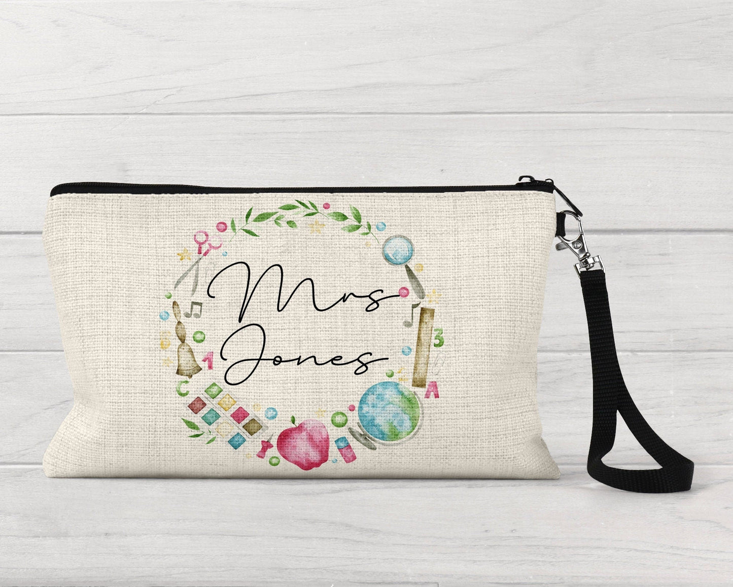 Personalised Teacher Pencil Case: Linen Back To School Gift