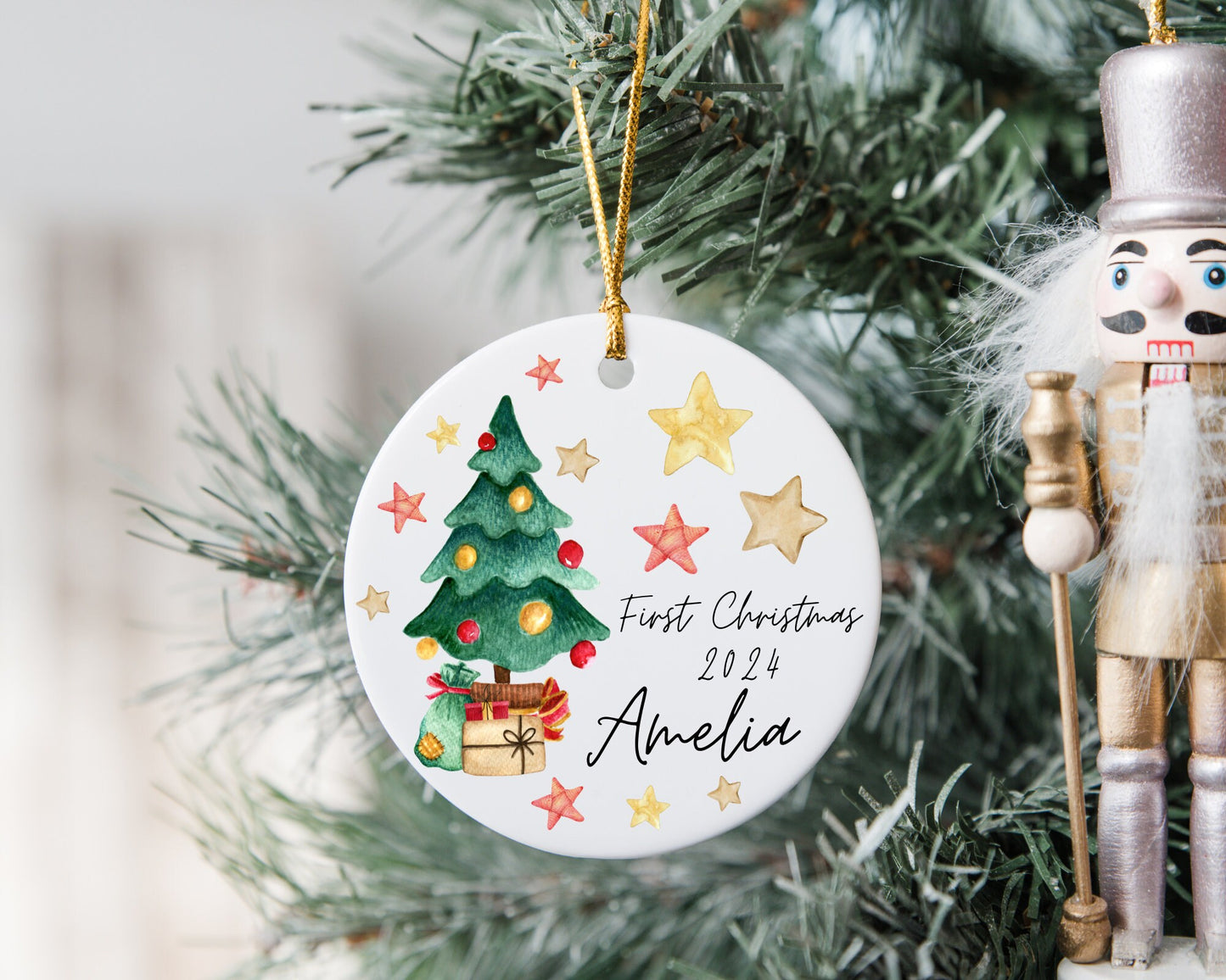 My First Christmas Decoration Personalised Baby First Xmas Tree Ornament 2024 Gift