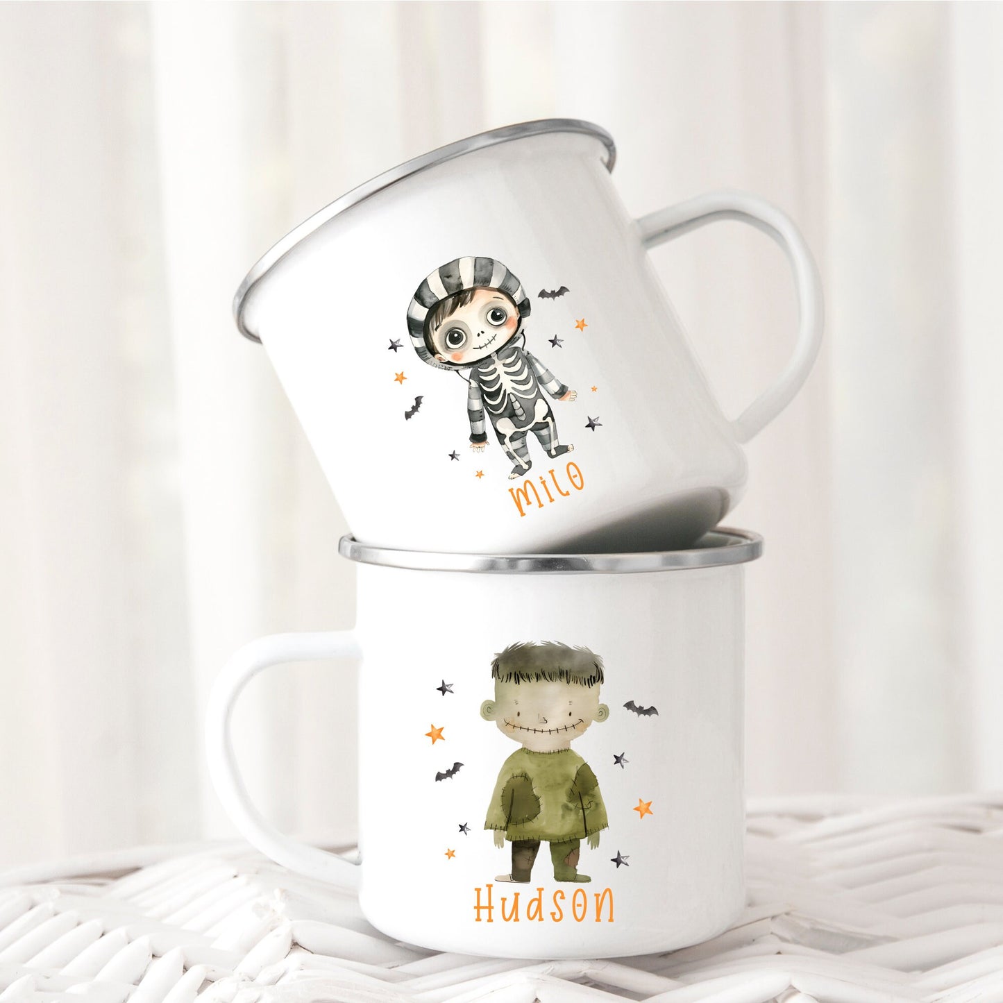 Halloween Kids Personalised Mug Children's Enamel Boo Gift