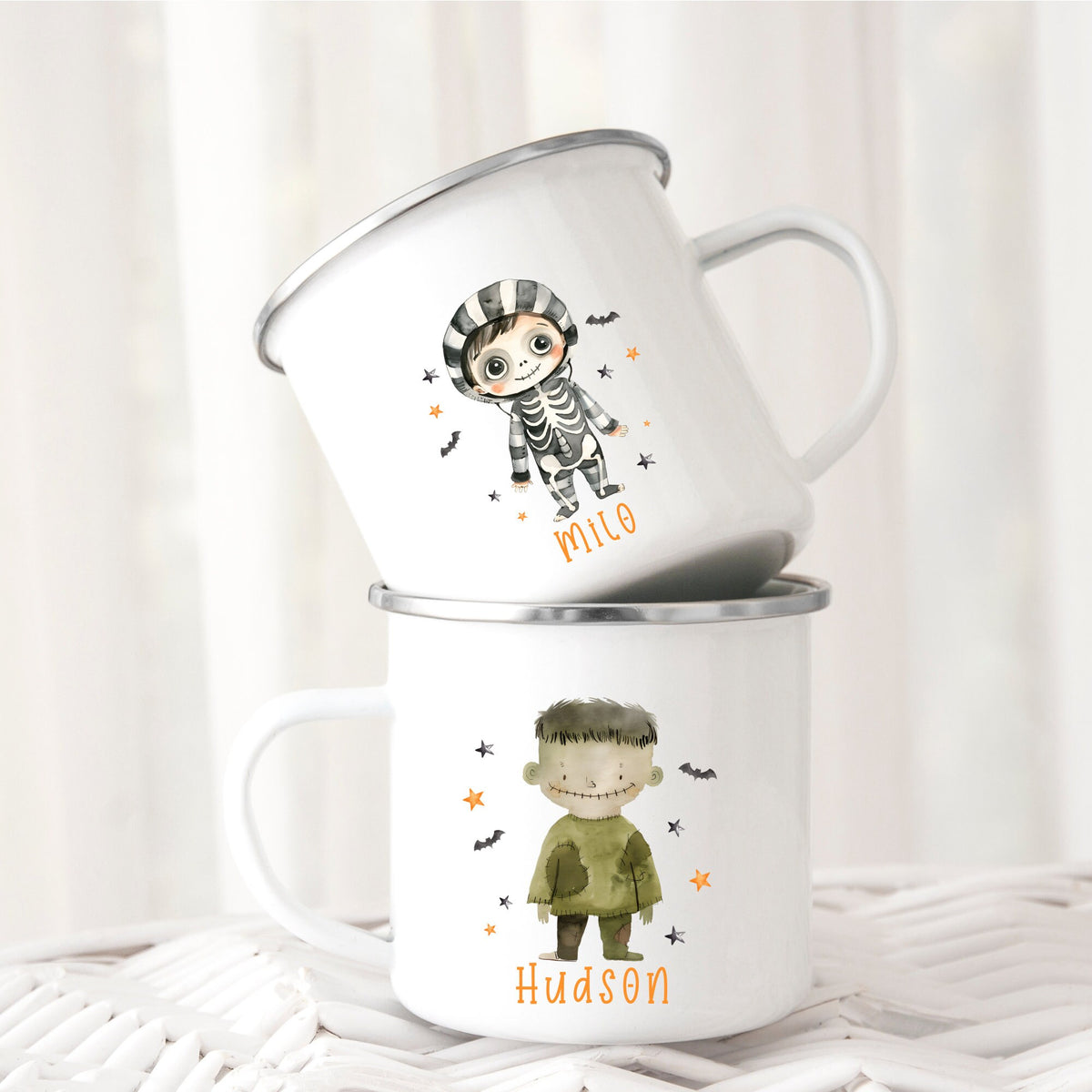 Halloween Kids Personalised Mug Children's Enamel Boo Gift
