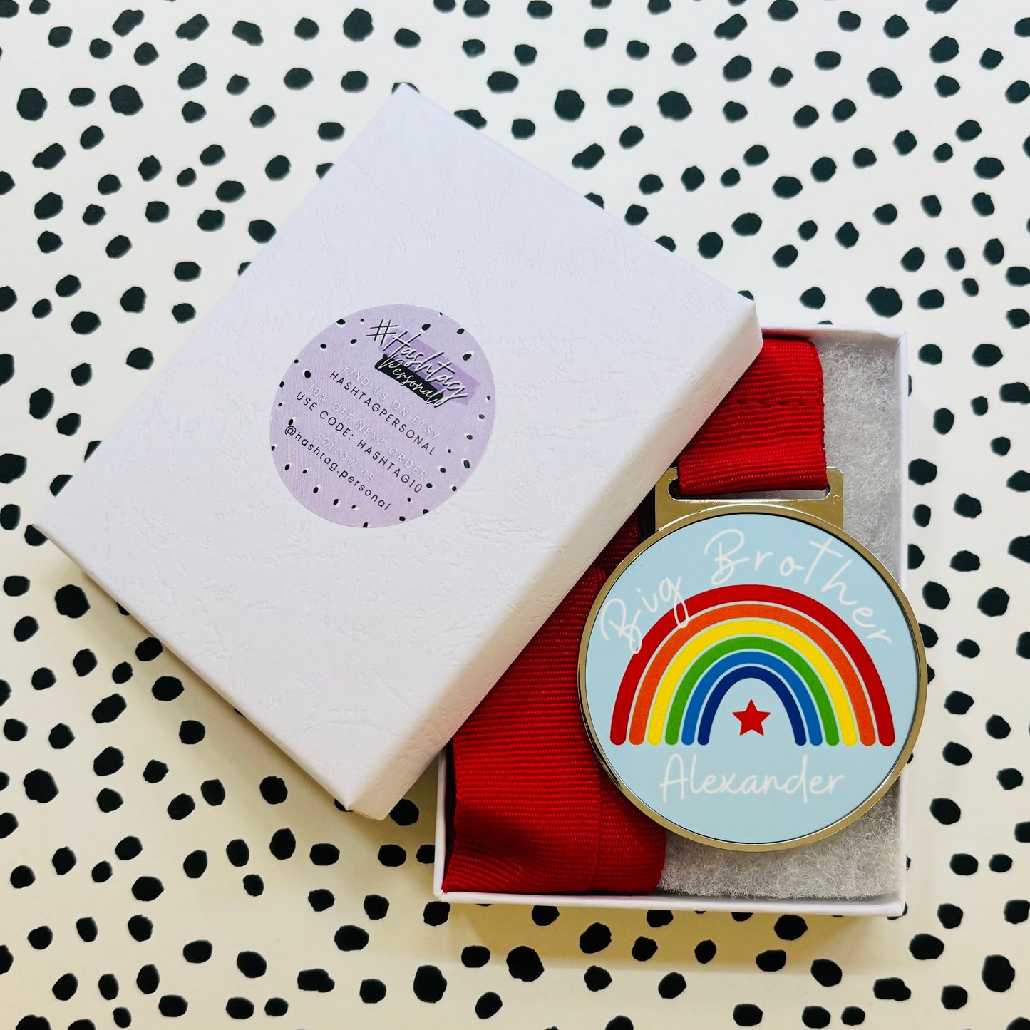 Big Sister/Brother Medal Personalised Sibling Announcement Gift