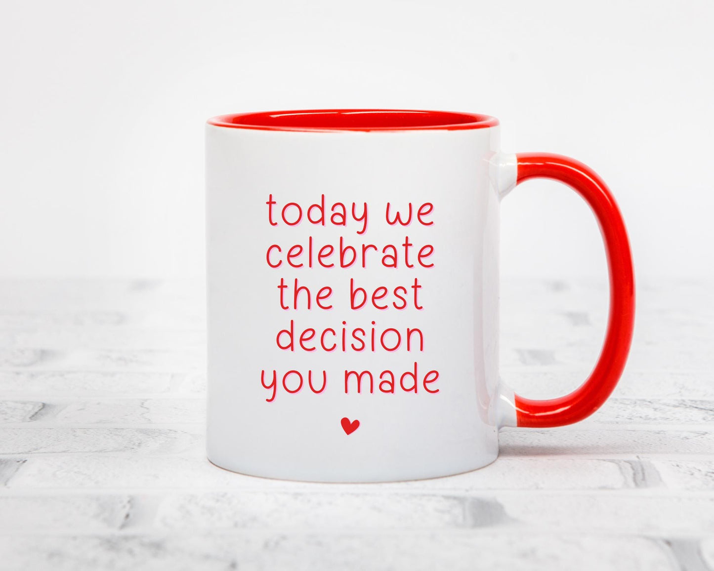 Valentine's Funny Boyfriend Girlfriend Anniversary Mug Coaster Gift Best Decision