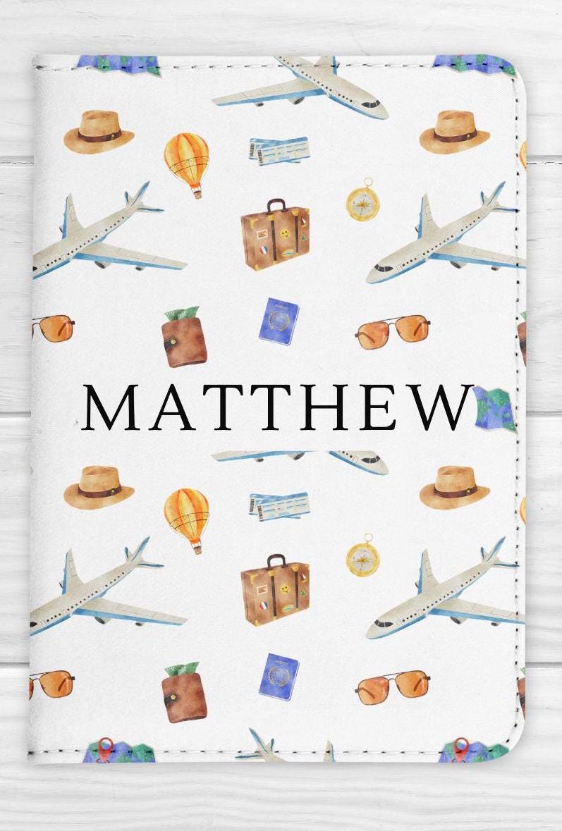 Personalised Passport Cover Girls Travel Boys Men Groom Travel Documents Holder Gift
