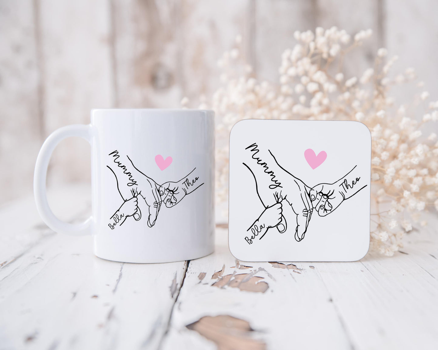 Personalised Nanny/Mum/Grandma Mug Holding Children's Hands Grandchildren Gift