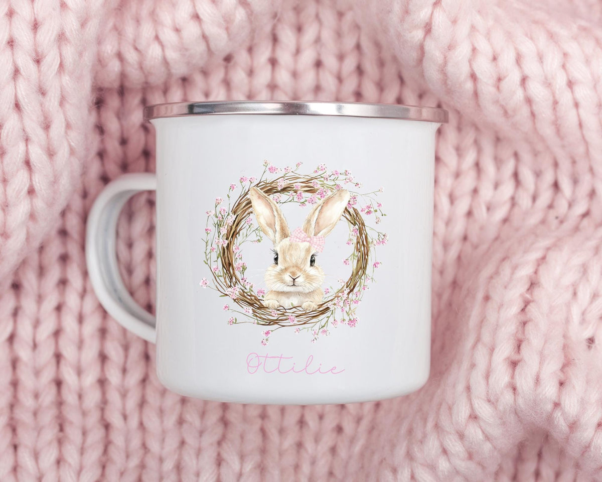 Personalised Easter Mug Children's Bunny Gift Enamel Kids Cup