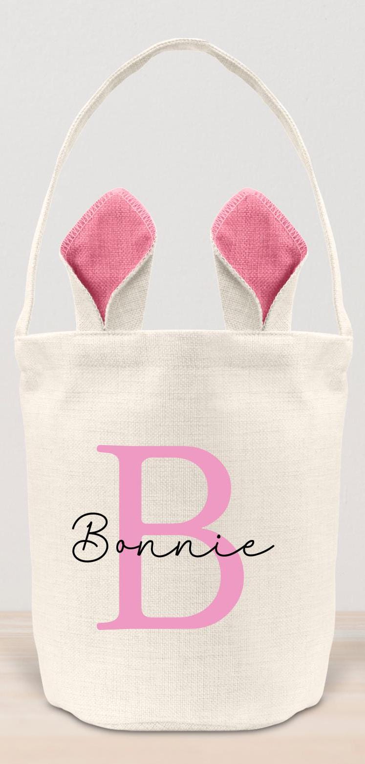 Personalised Easter Basket Bag Kids Egg Hunt Children's Bunny Gift