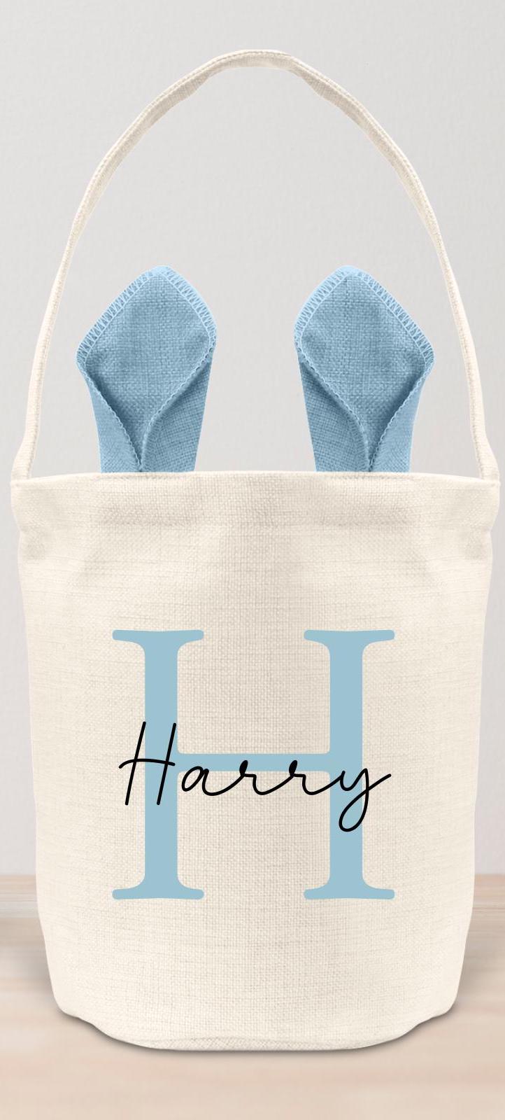 Personalised Easter Basket Bag Kids Egg Hunt Children's Bunny Gift