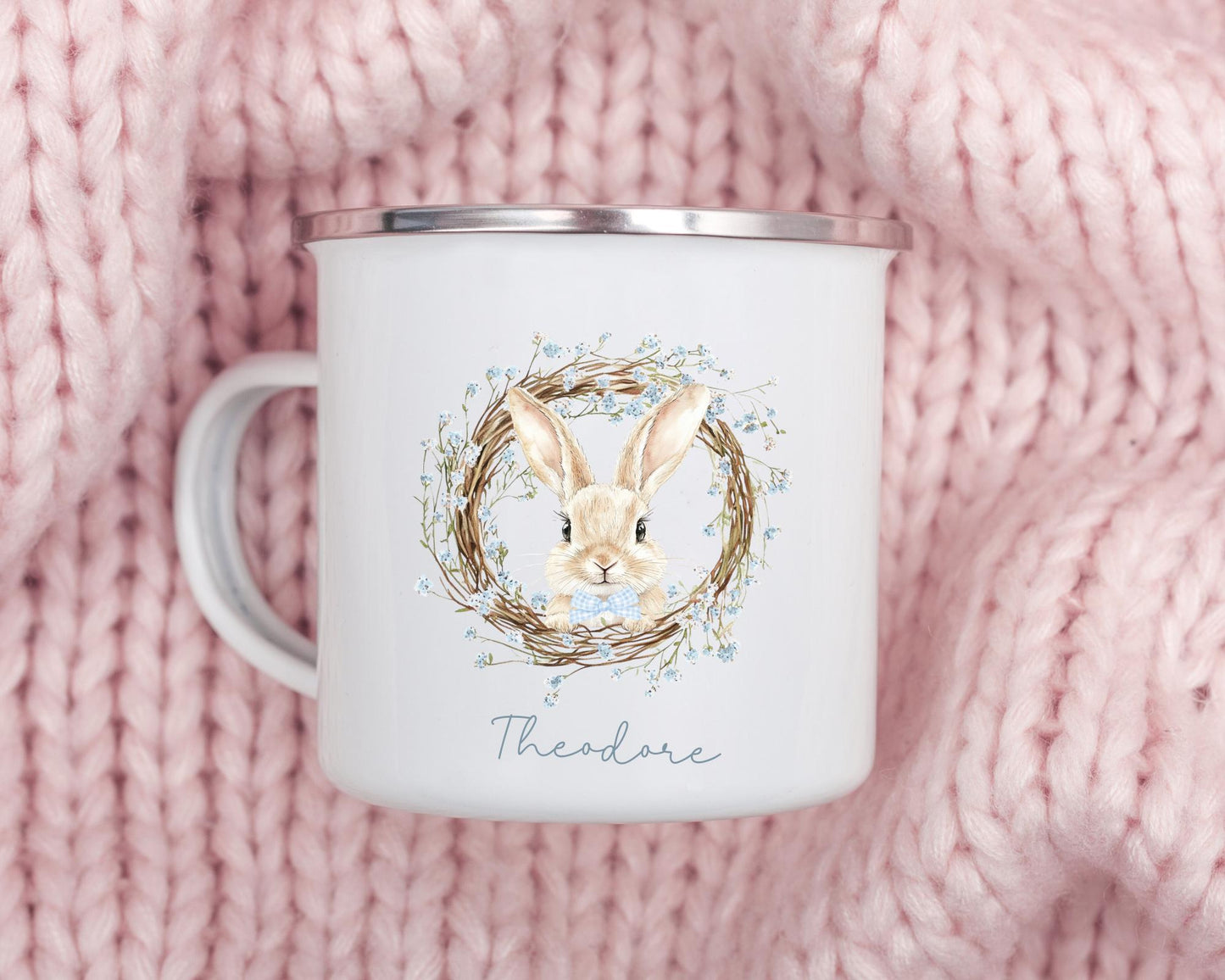 Personalised Easter Mug Children's Bunny Gift Enamel Kids Cup