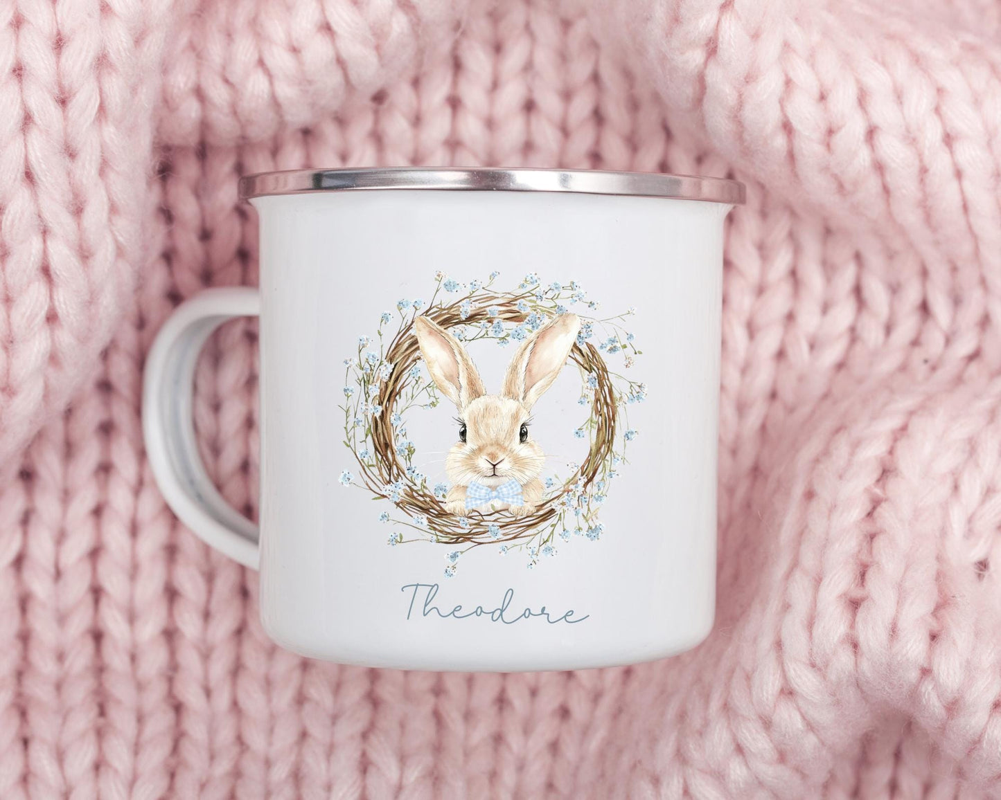 Personalised Easter Mug Children's Bunny Gift Enamel Kids Cup