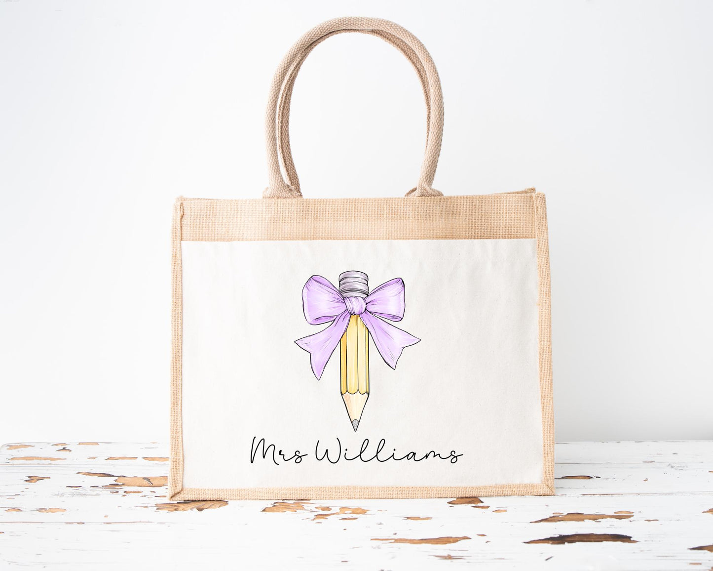 Personalised Teacher Jute Bag: End of Term Gift